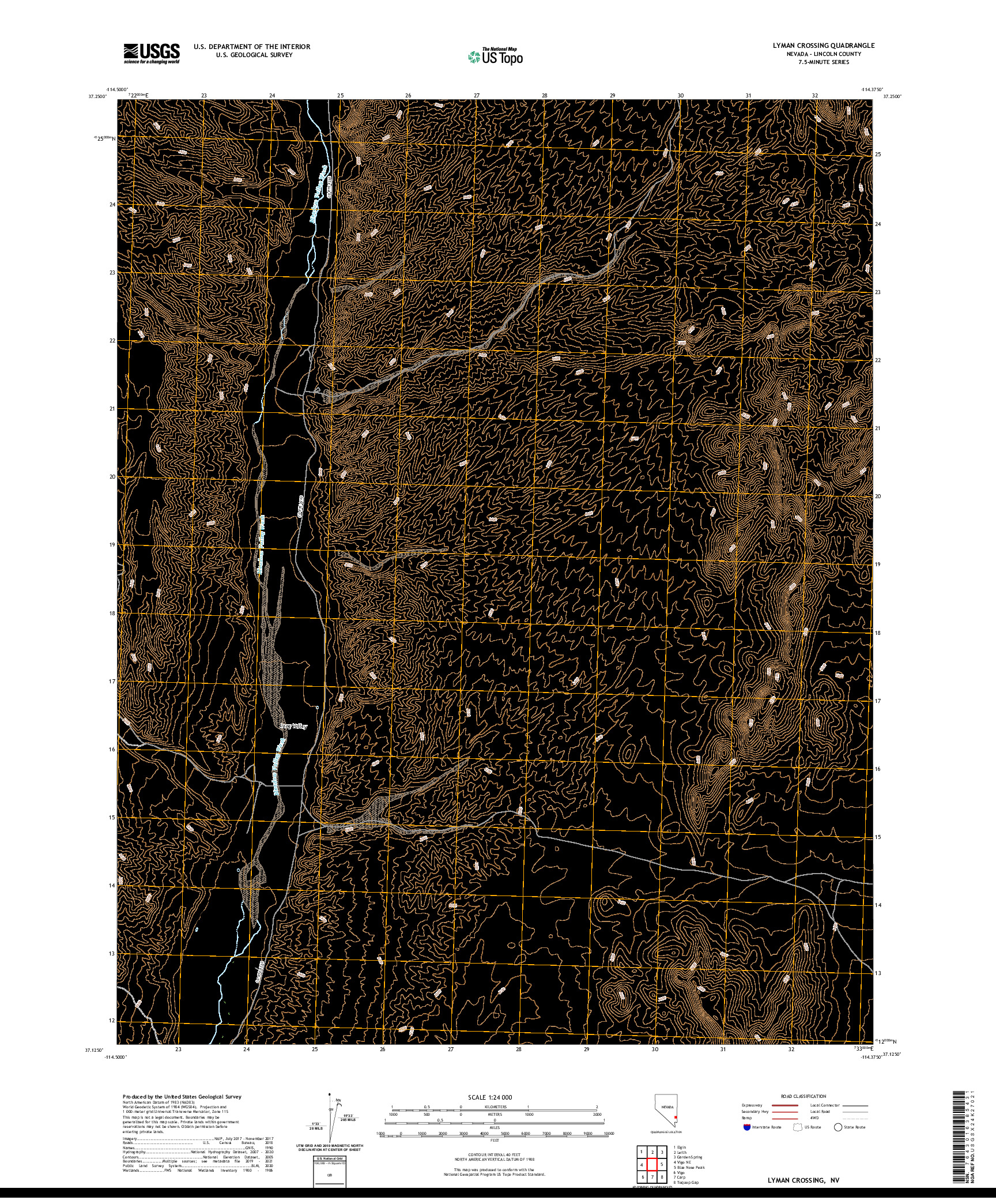 US TOPO 7.5-MINUTE MAP FOR LYMAN CROSSING, NV