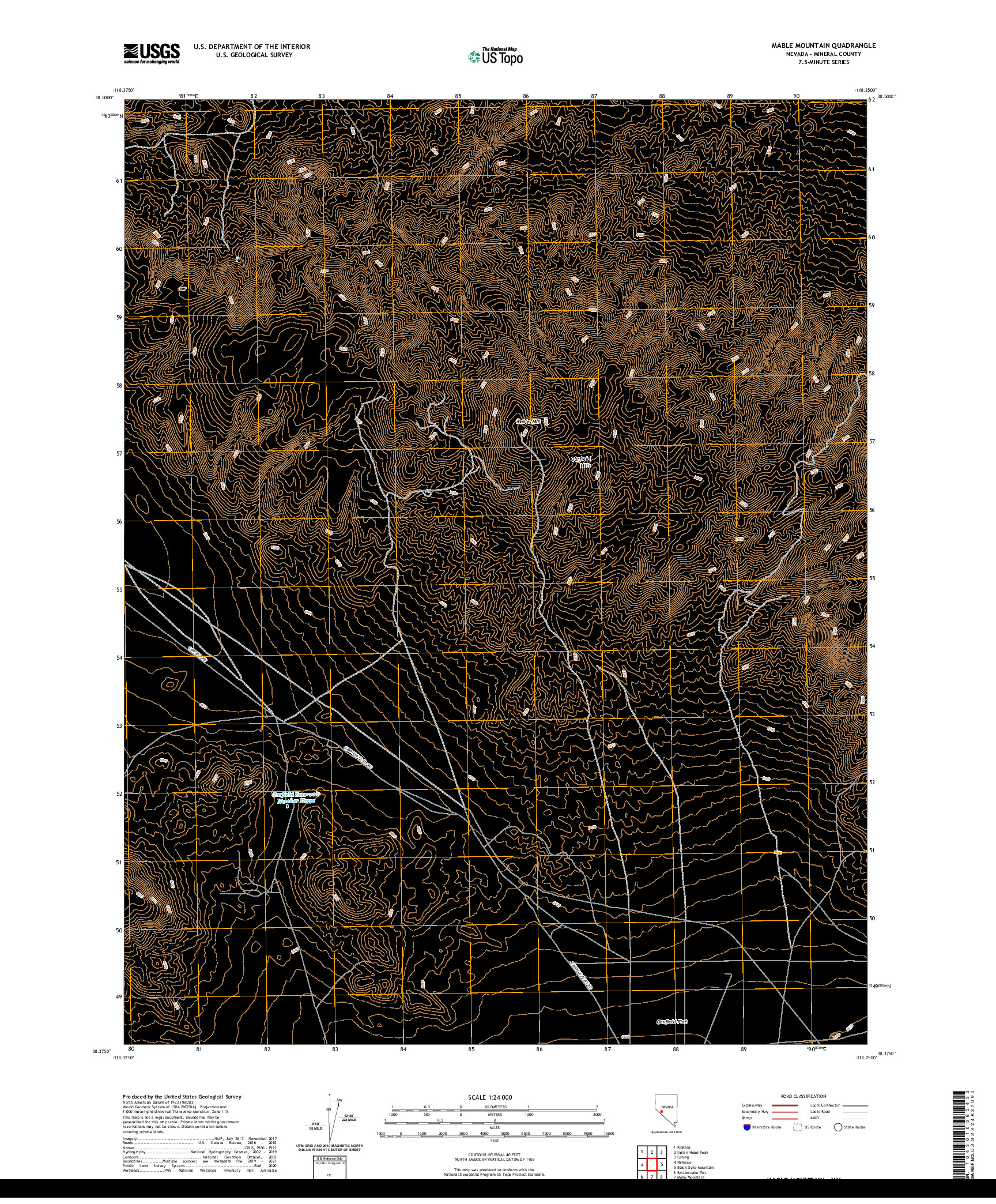 US TOPO 7.5-MINUTE MAP FOR MABLE MOUNTAIN, NV