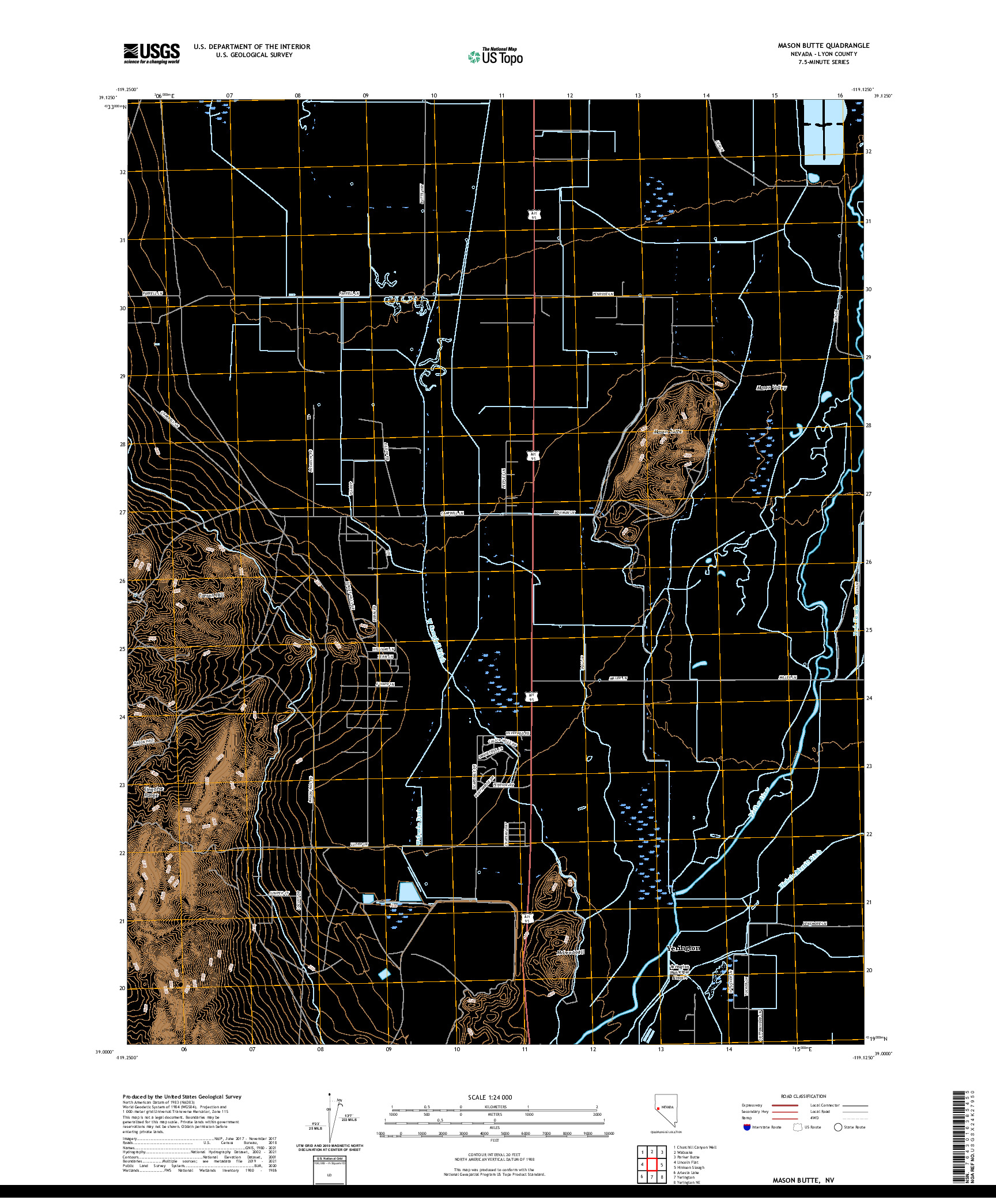 US TOPO 7.5-MINUTE MAP FOR MASON BUTTE, NV