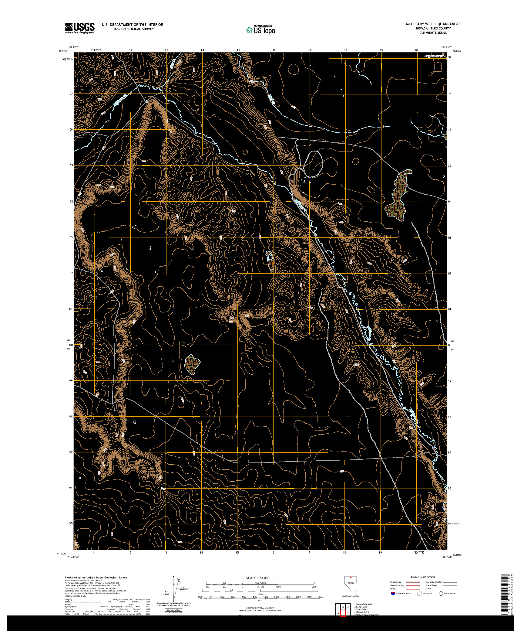 US TOPO 7.5-MINUTE MAP FOR MCCLEARY WELLS, NV