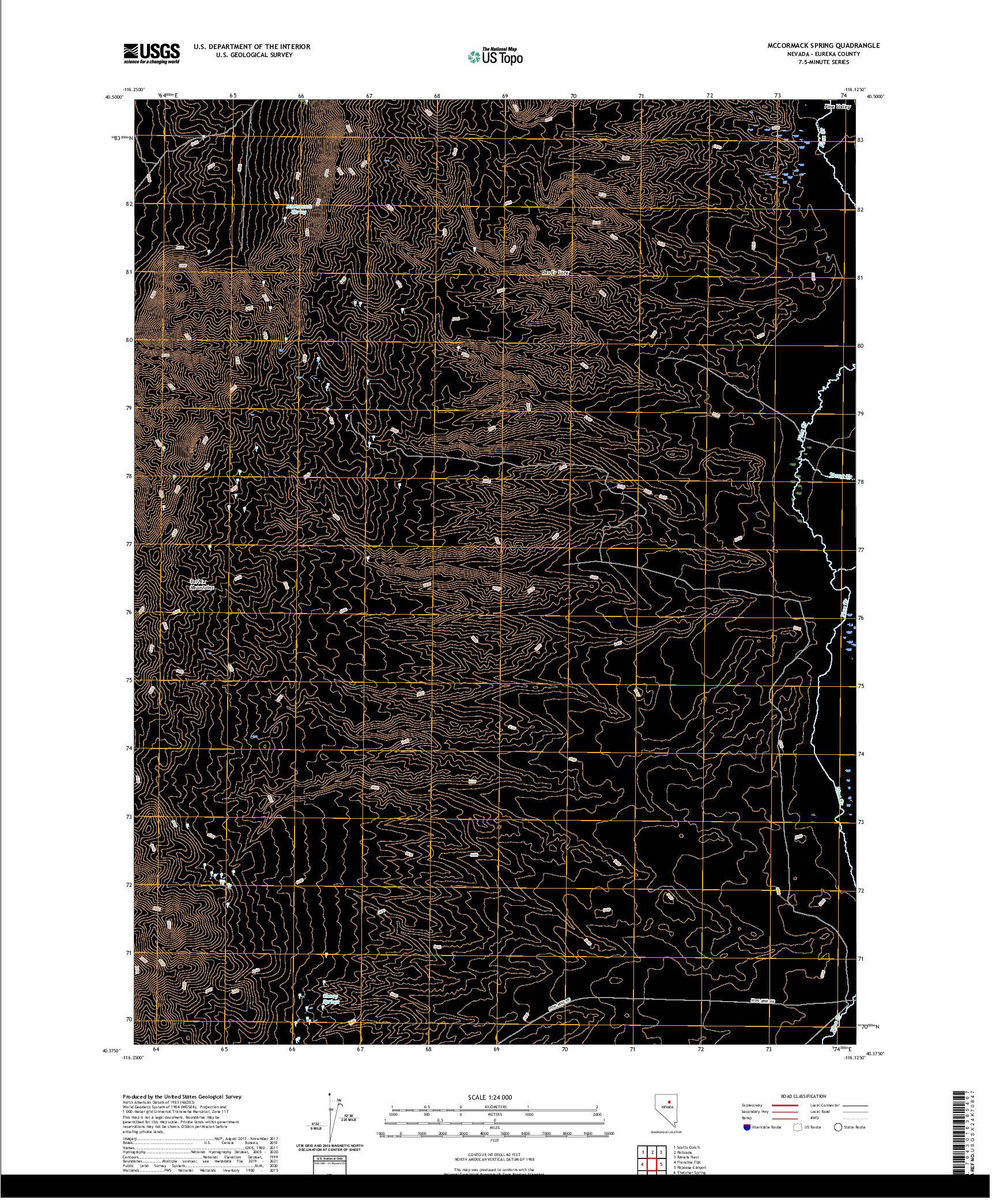 US TOPO 7.5-MINUTE MAP FOR MCCORMACK SPRING, NV