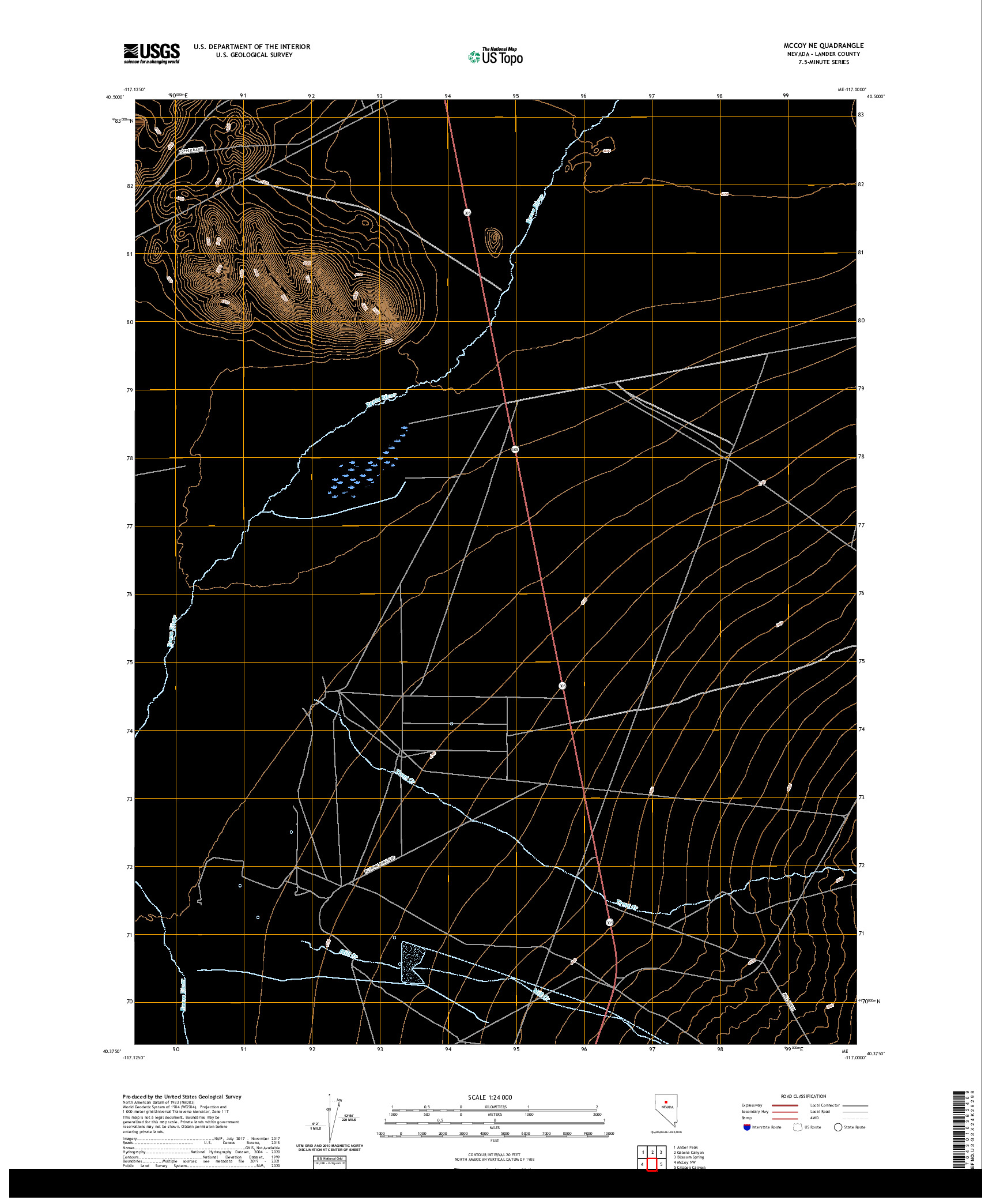 US TOPO 7.5-MINUTE MAP FOR MCCOY NE, NV