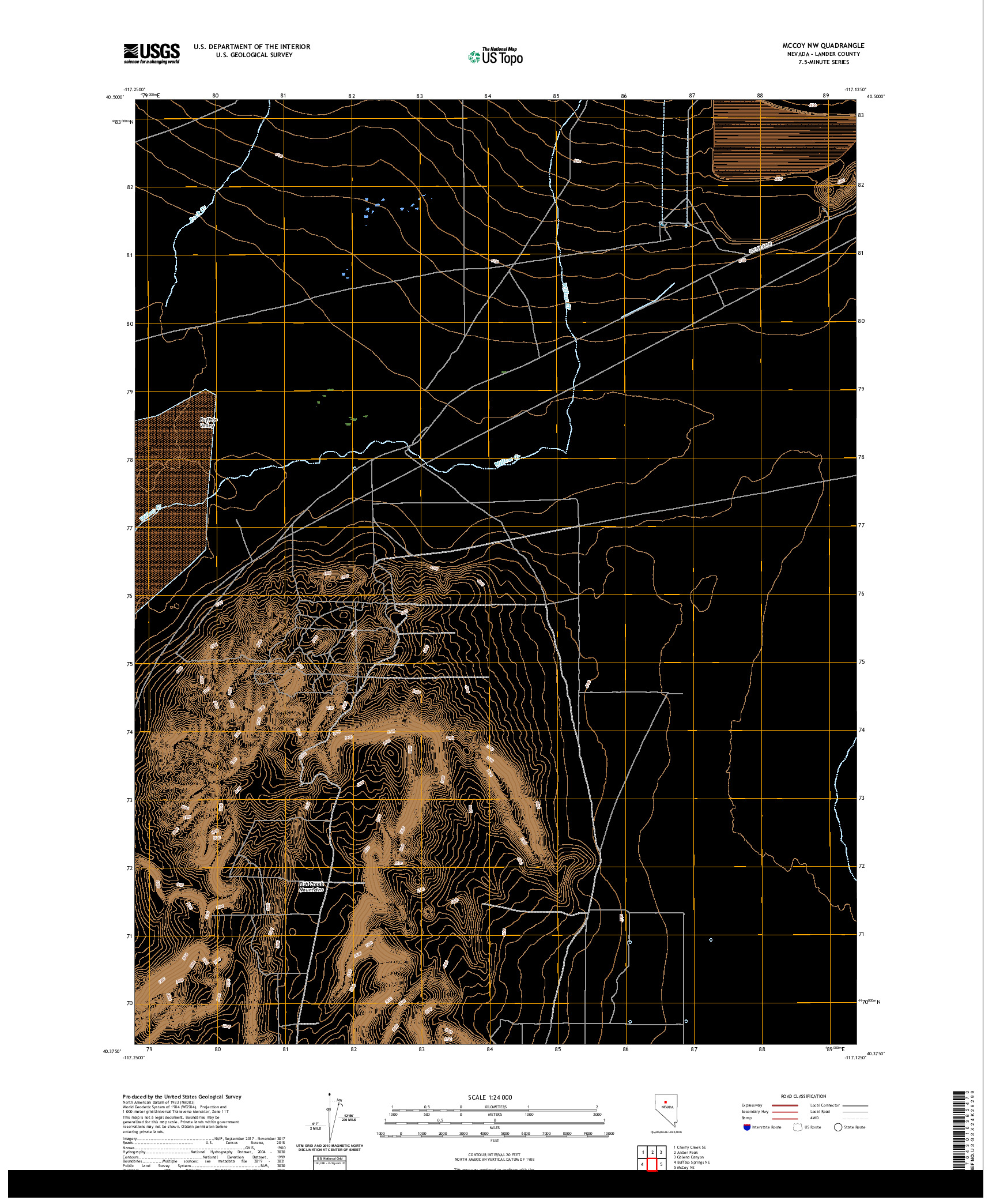 US TOPO 7.5-MINUTE MAP FOR MCCOY NW, NV