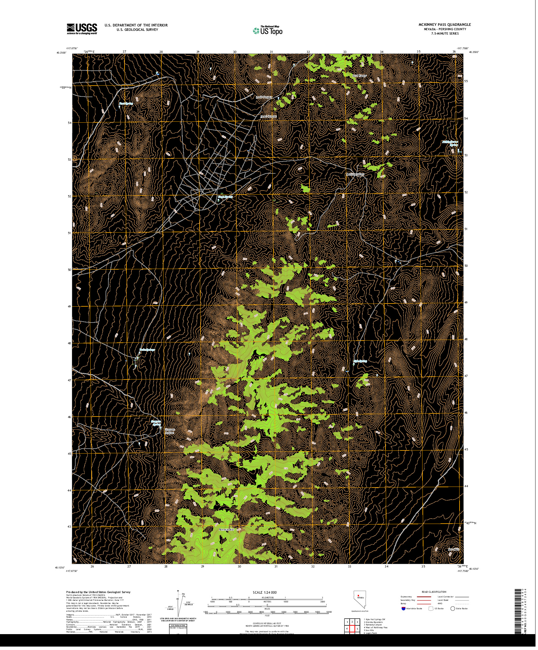 US TOPO 7.5-MINUTE MAP FOR MCKINNEY PASS, NV