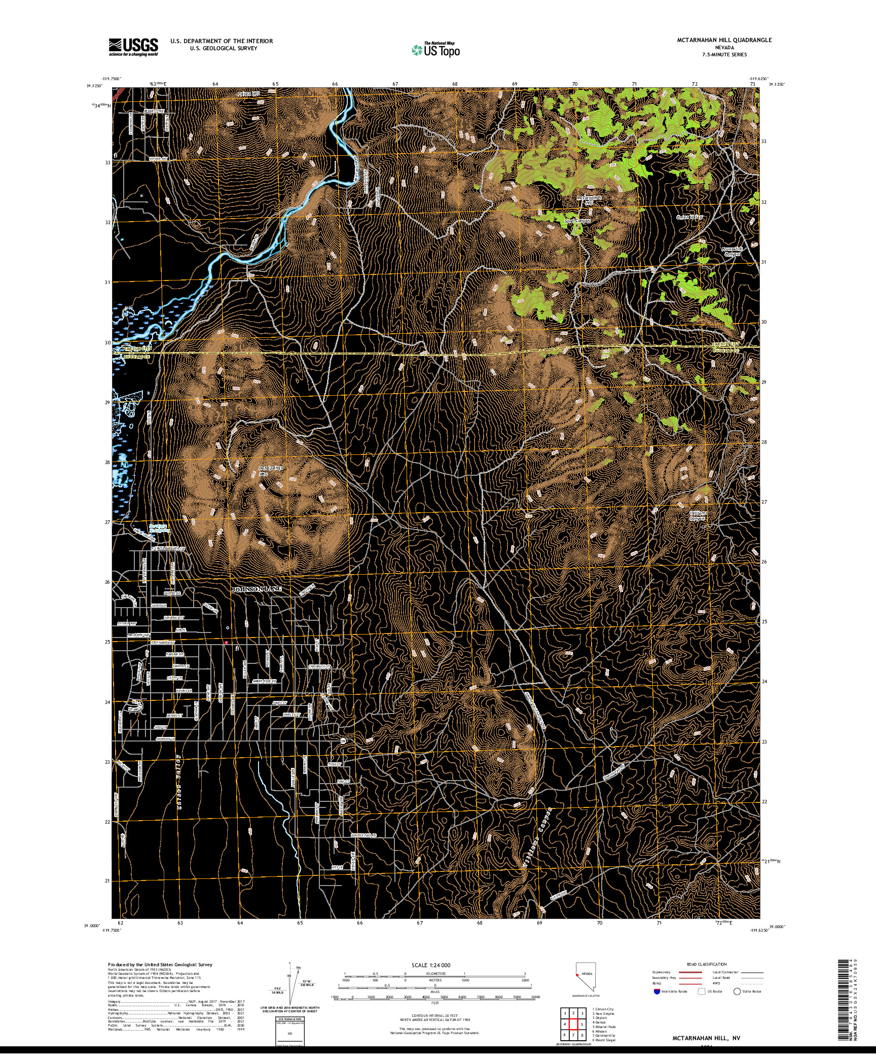 US TOPO 7.5-MINUTE MAP FOR MCTARNAHAN HILL, NV