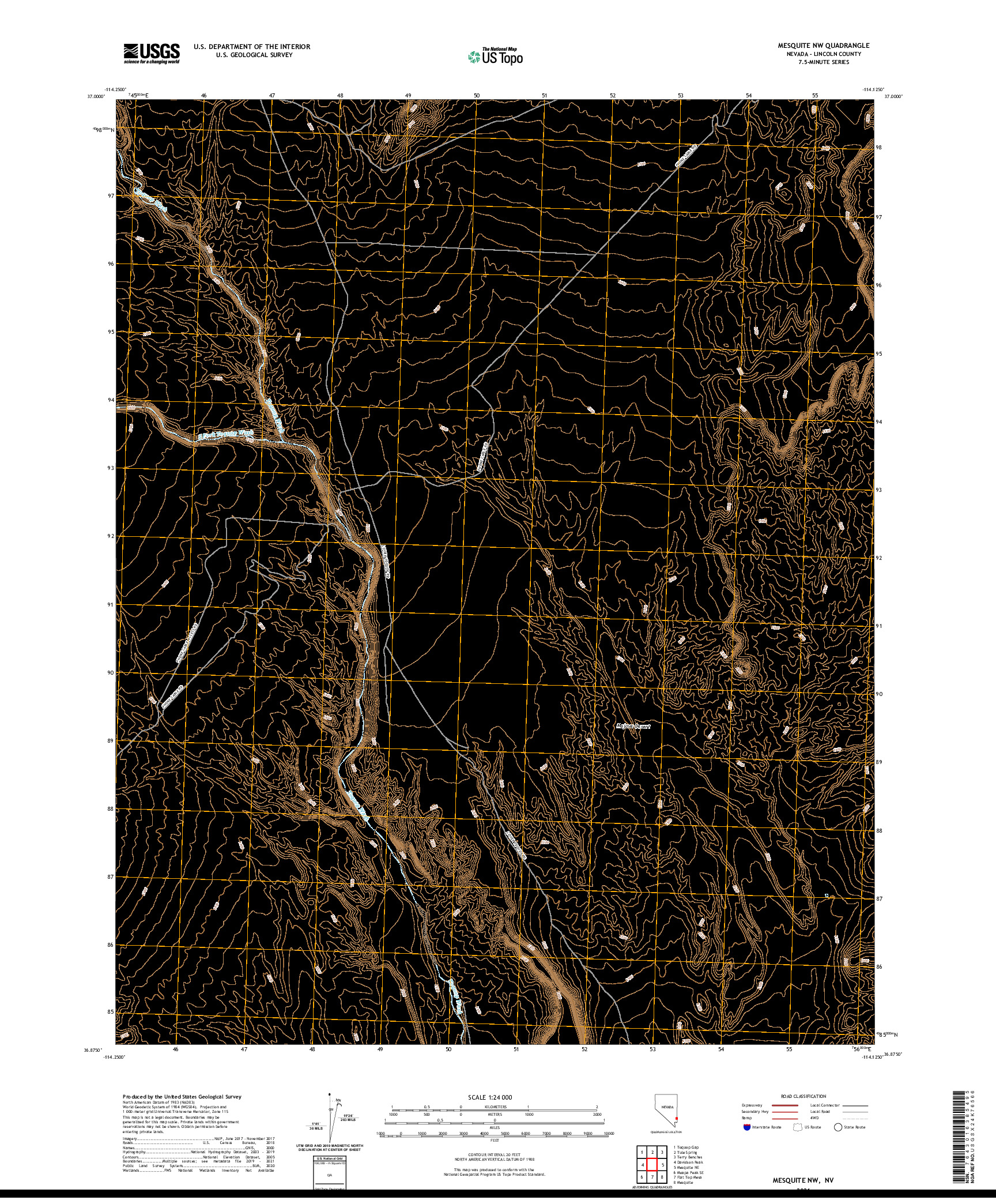 US TOPO 7.5-MINUTE MAP FOR MESQUITE NW, NV