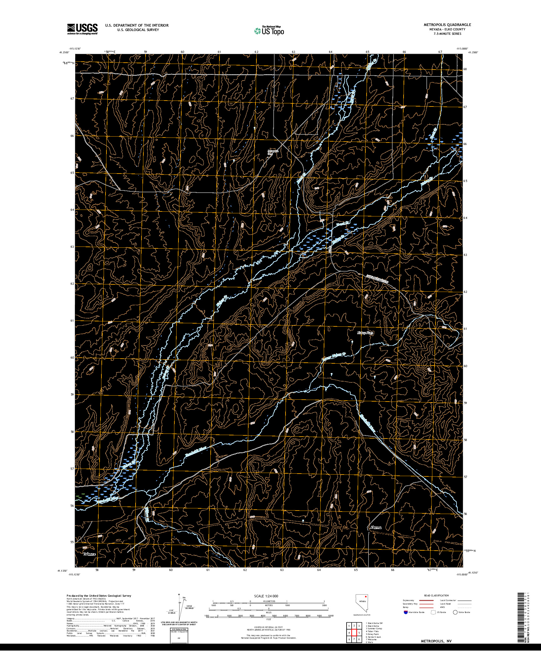 US TOPO 7.5-MINUTE MAP FOR METROPOLIS, NV