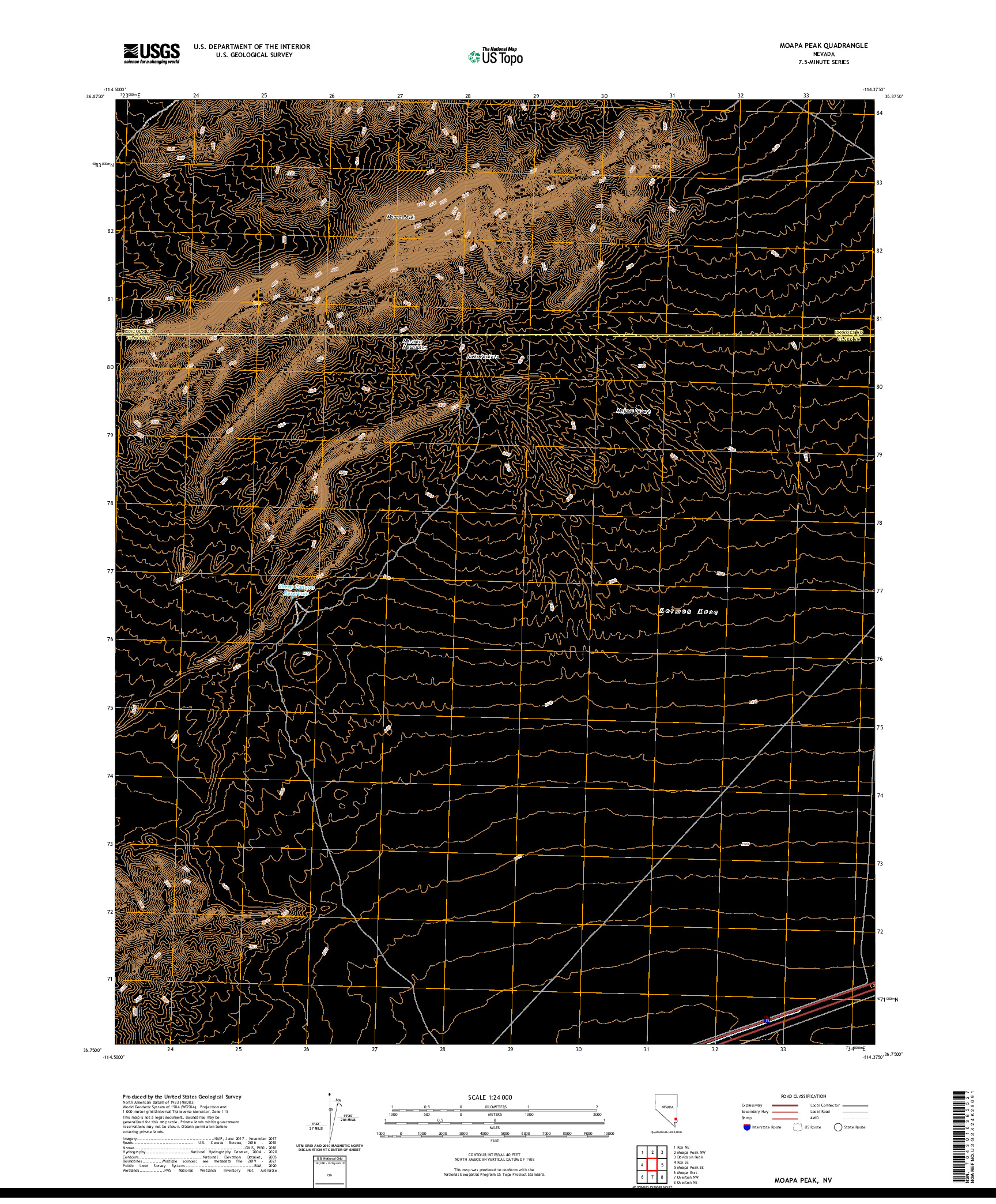 US TOPO 7.5-MINUTE MAP FOR MOAPA PEAK, NV