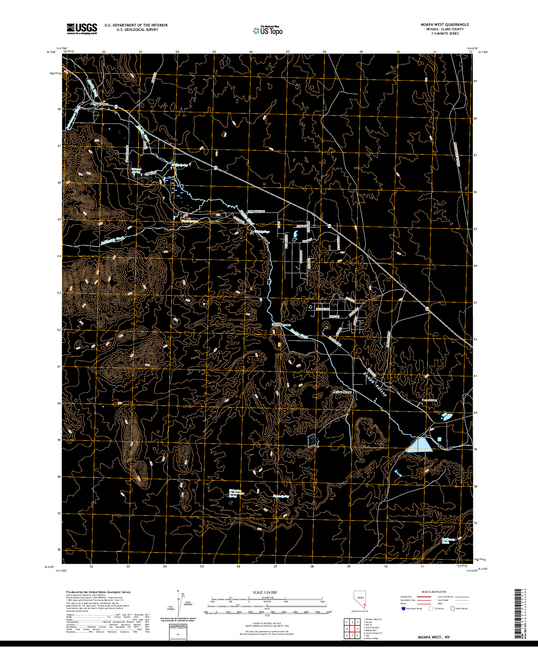 US TOPO 7.5-MINUTE MAP FOR MOAPA WEST, NV