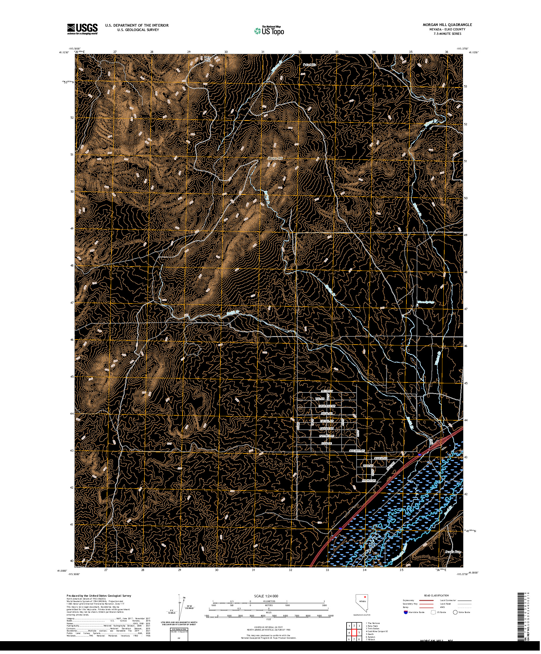 US TOPO 7.5-MINUTE MAP FOR MORGAN HILL, NV