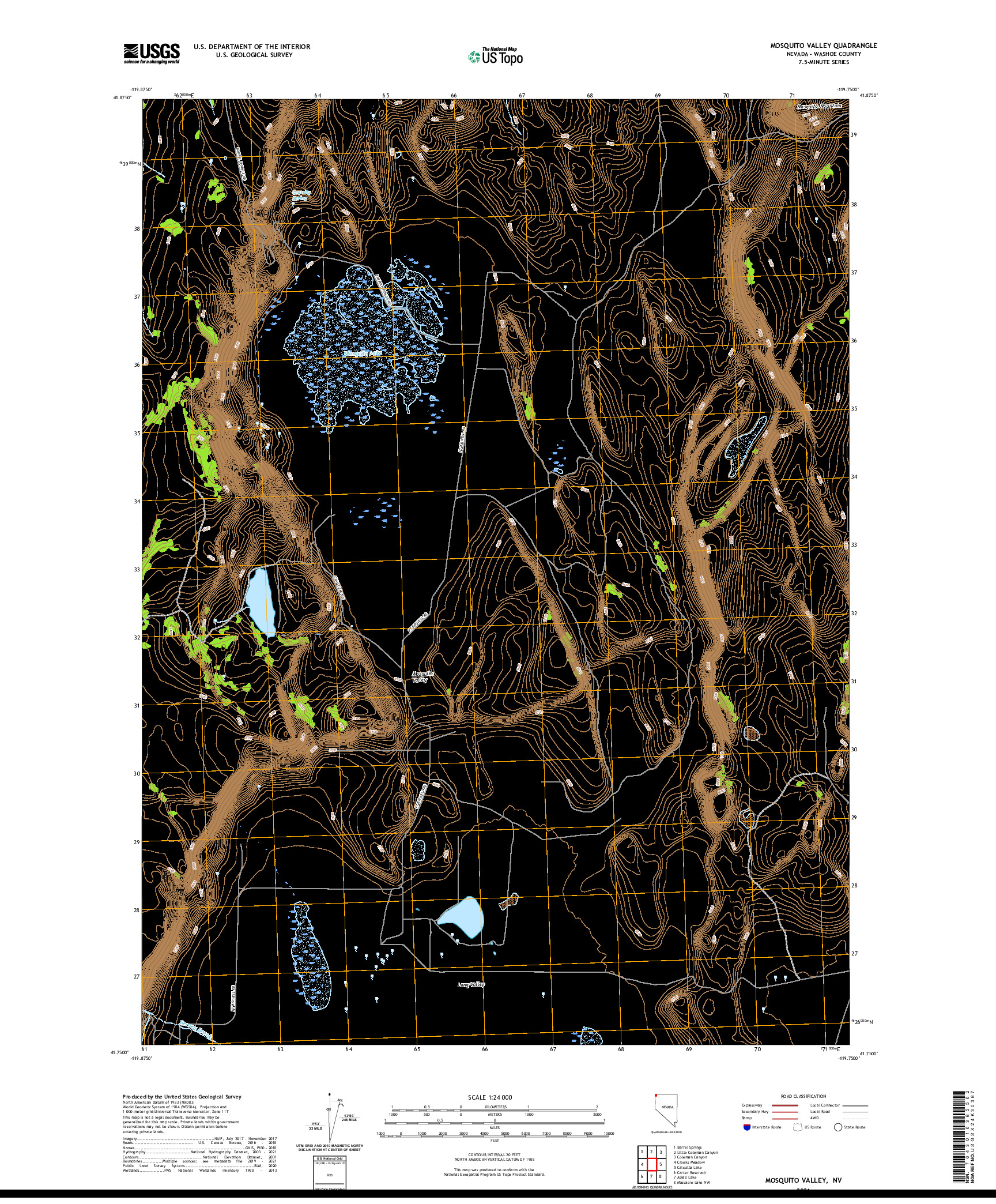 US TOPO 7.5-MINUTE MAP FOR MOSQUITO VALLEY, NV