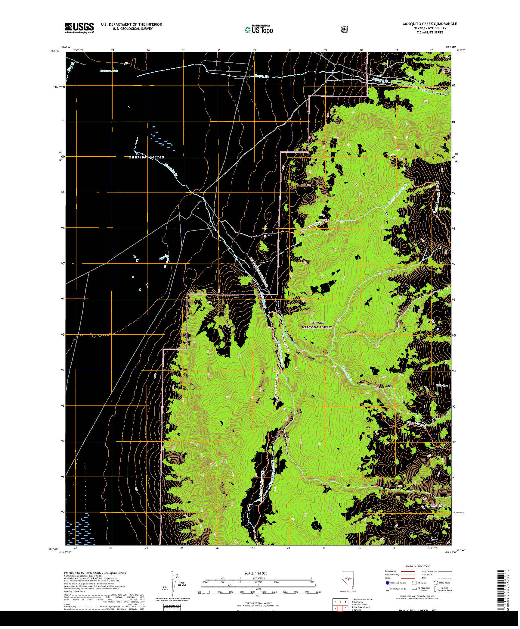 US TOPO 7.5-MINUTE MAP FOR MOSQUITO CREEK, NV