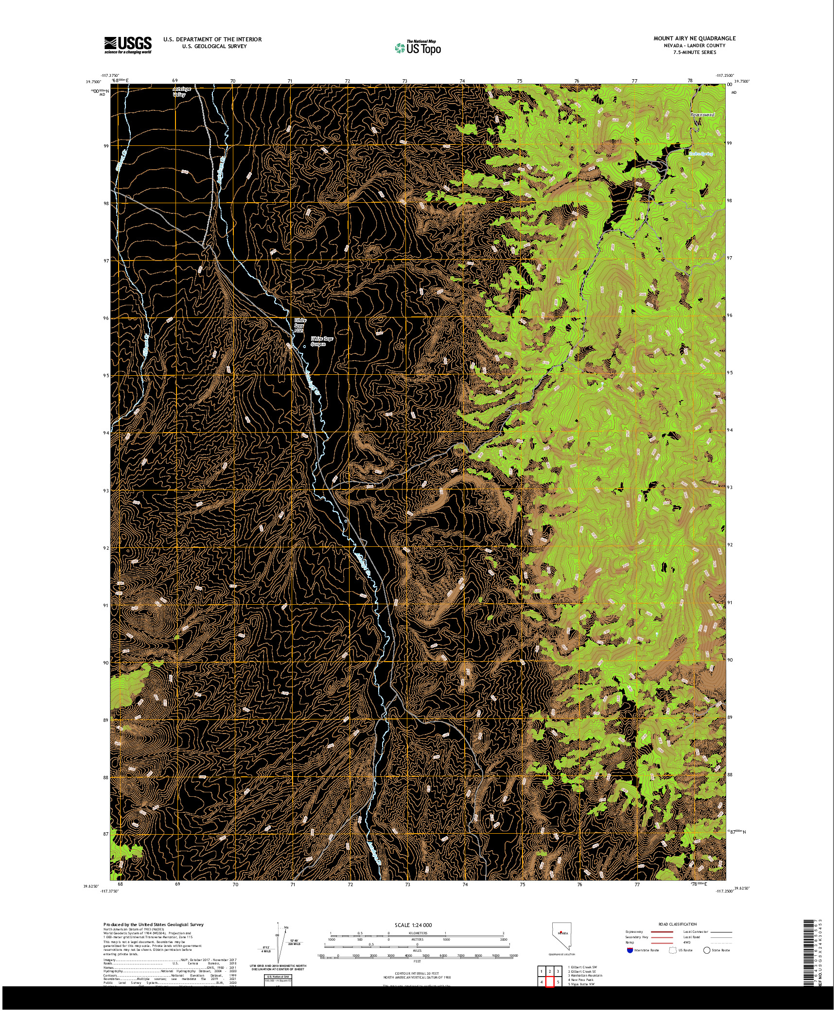 US TOPO 7.5-MINUTE MAP FOR MOUNT AIRY NE, NV