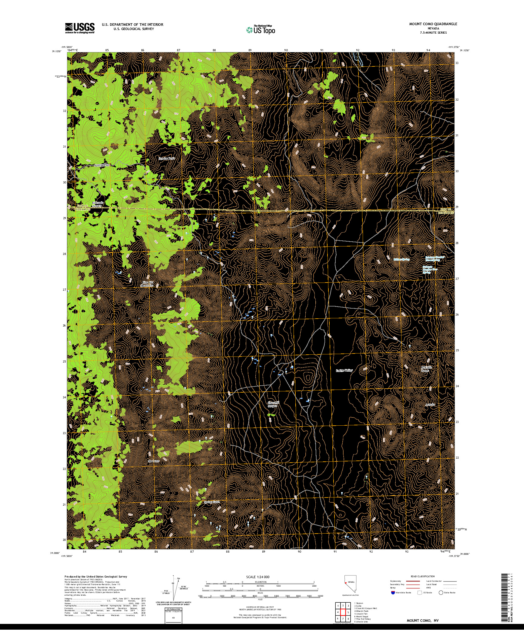 US TOPO 7.5-MINUTE MAP FOR MOUNT COMO, NV