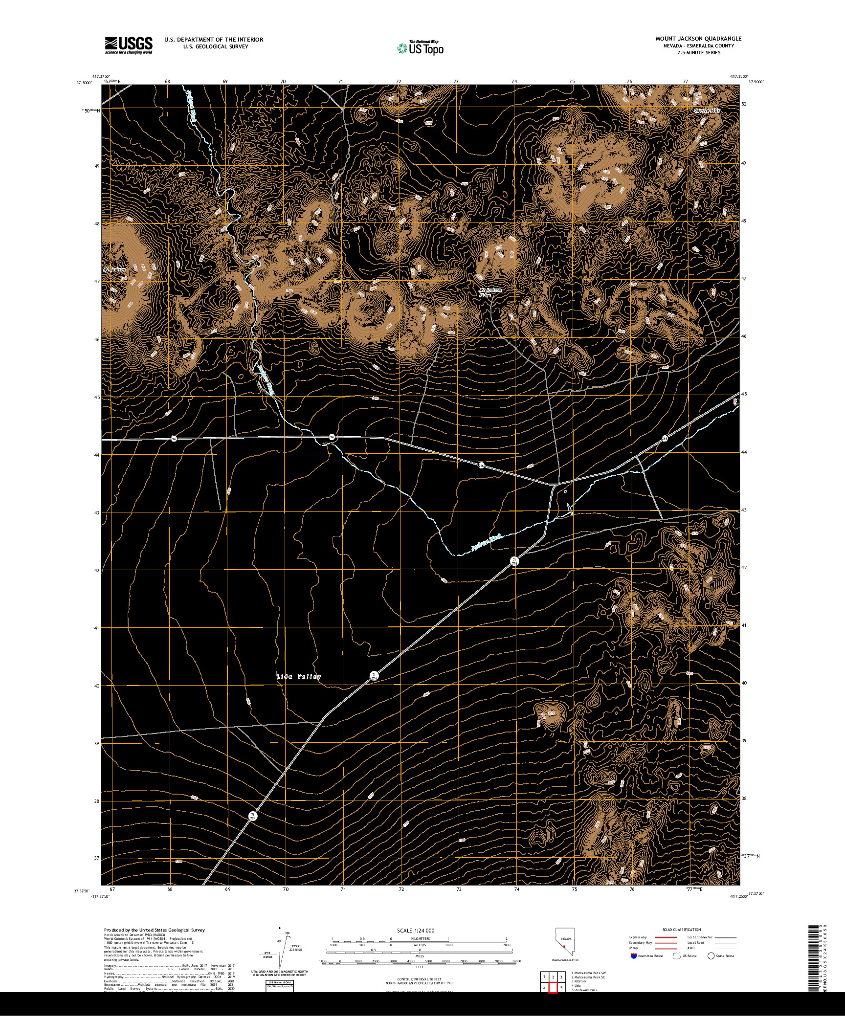 US TOPO 7.5-MINUTE MAP FOR MOUNT JACKSON, NV