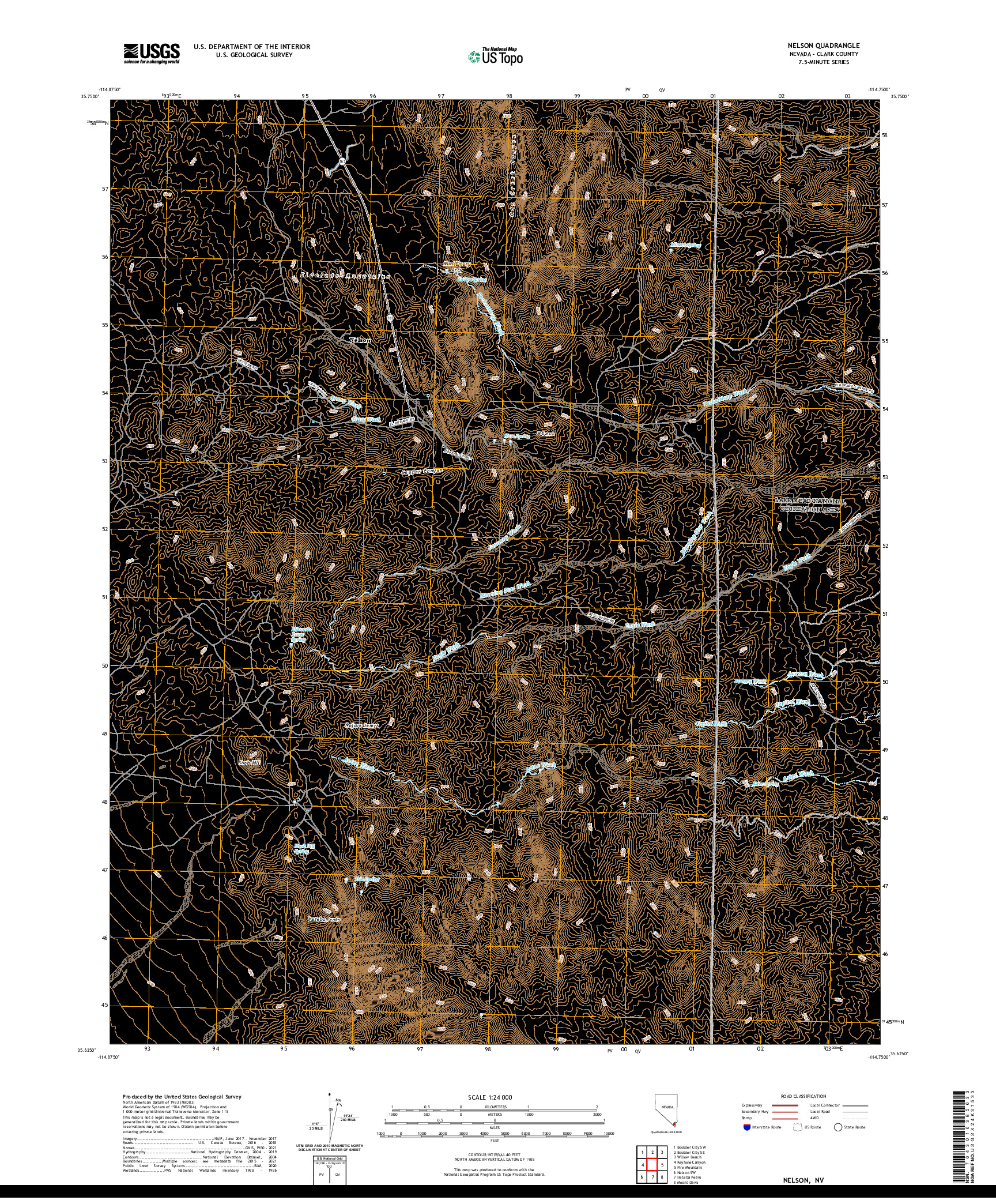 US TOPO 7.5-MINUTE MAP FOR NELSON, NV