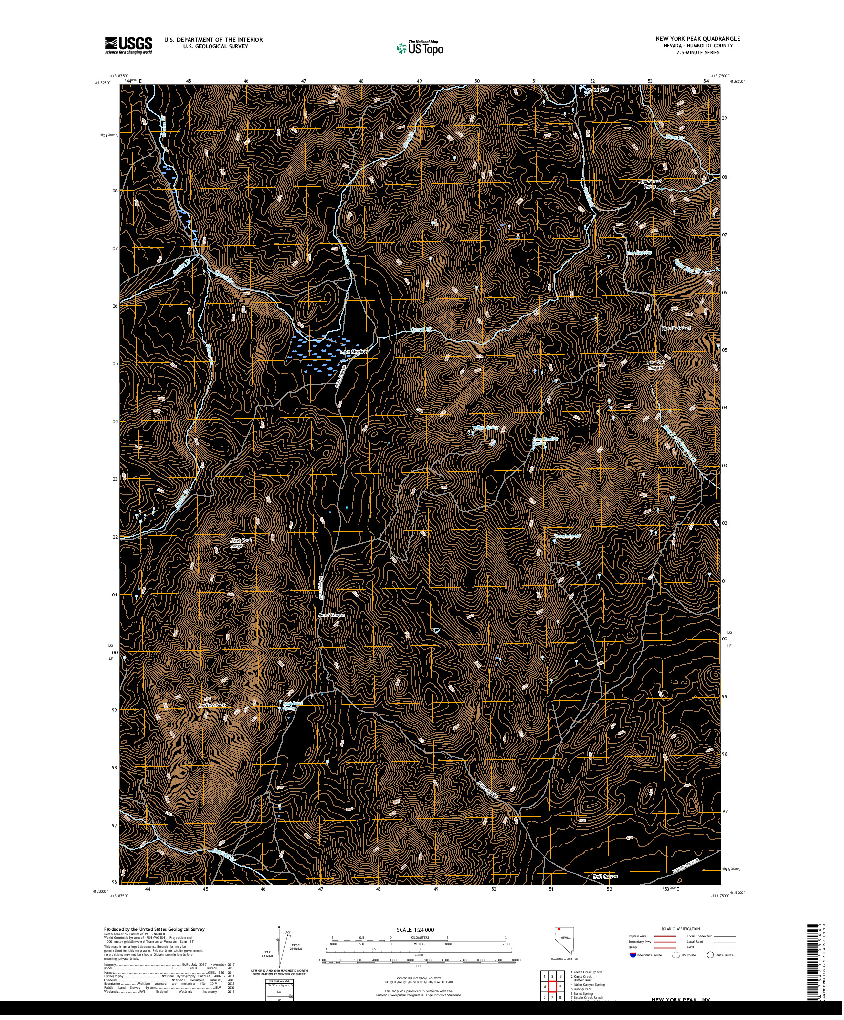 US TOPO 7.5-MINUTE MAP FOR NEW YORK PEAK, NV