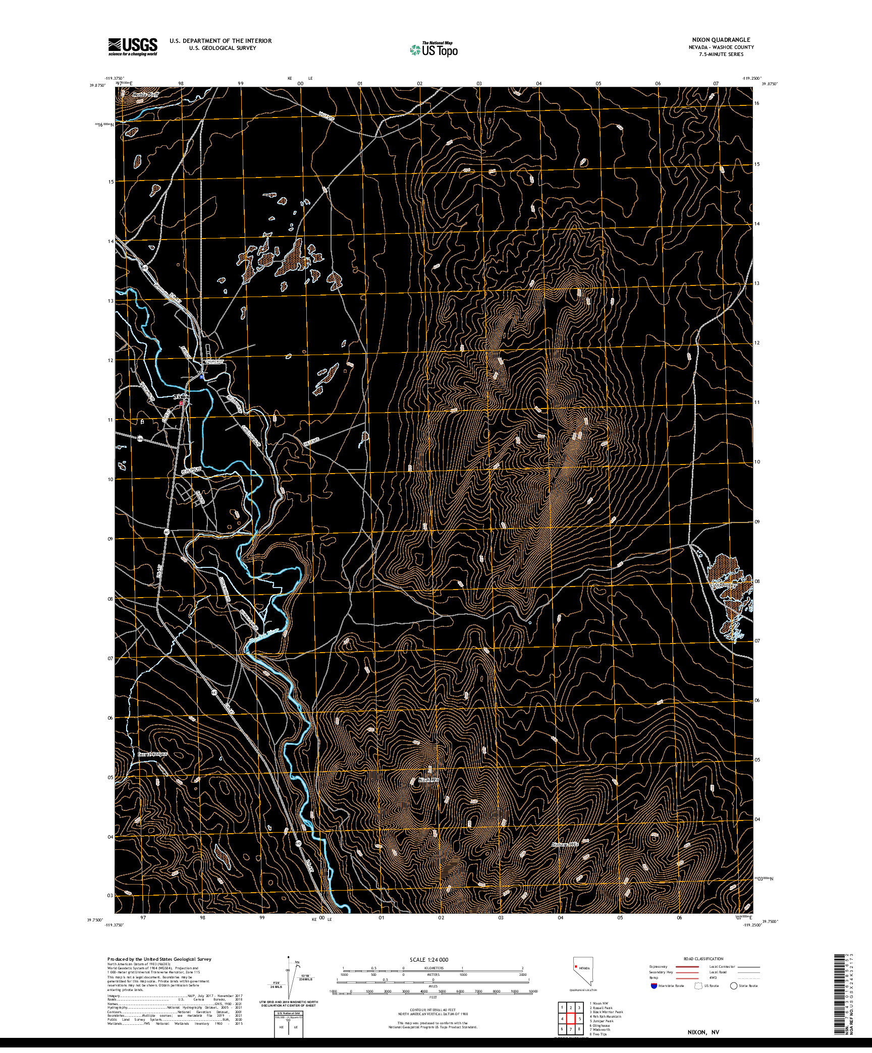 US TOPO 7.5-MINUTE MAP FOR NIXON, NV