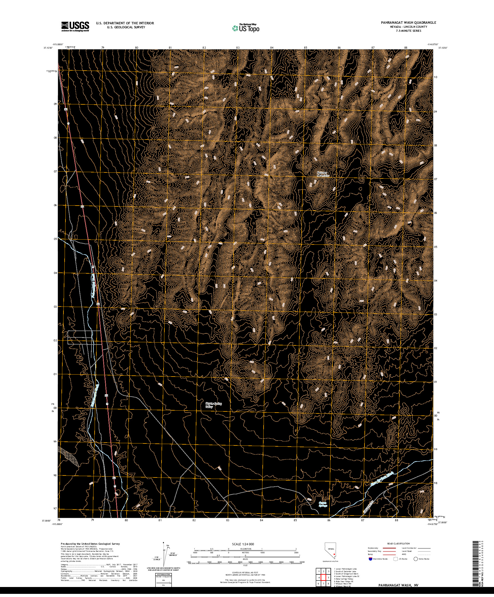 US TOPO 7.5-MINUTE MAP FOR PAHRANAGAT WASH, NV