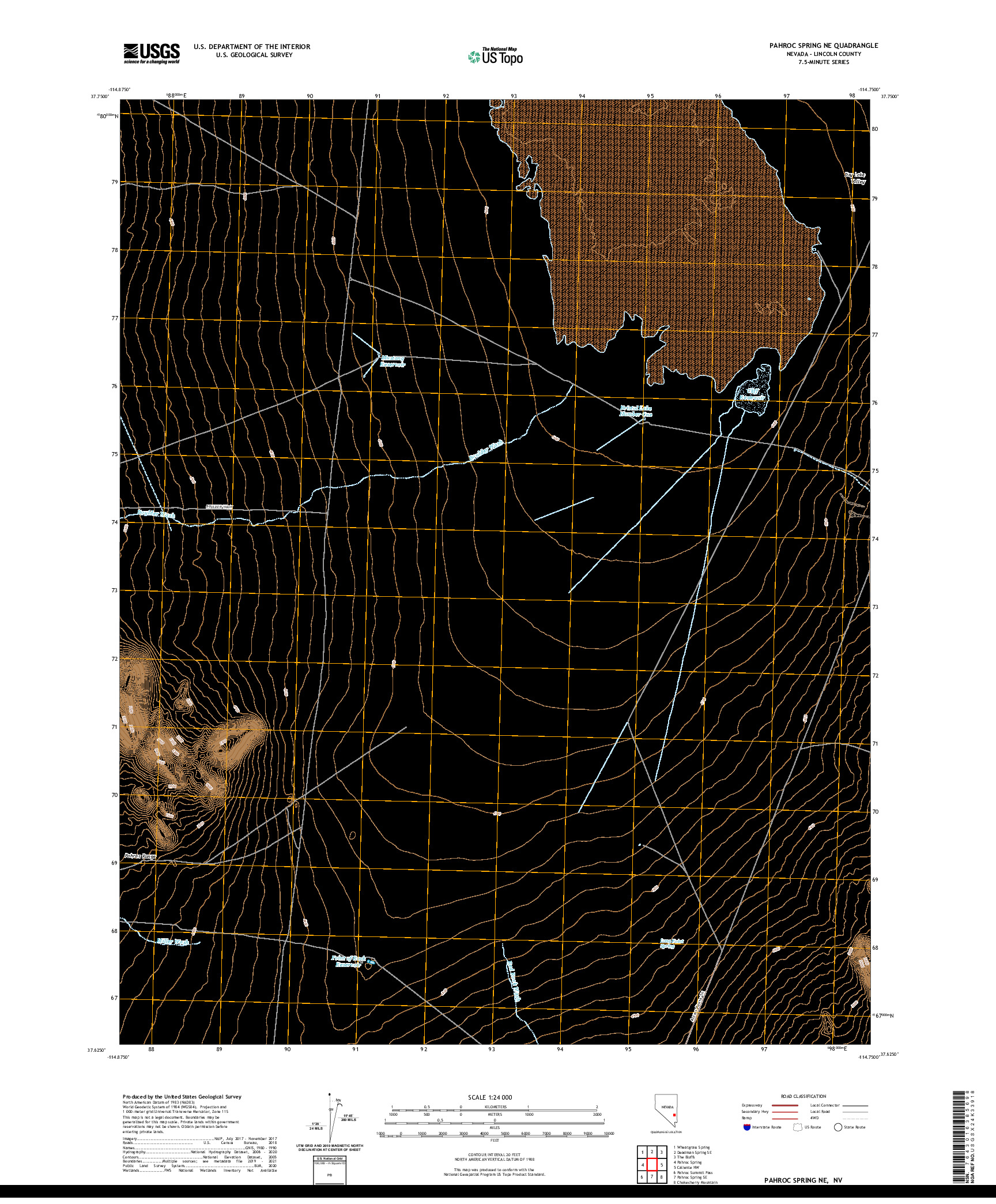 US TOPO 7.5-MINUTE MAP FOR PAHROC SPRING NE, NV