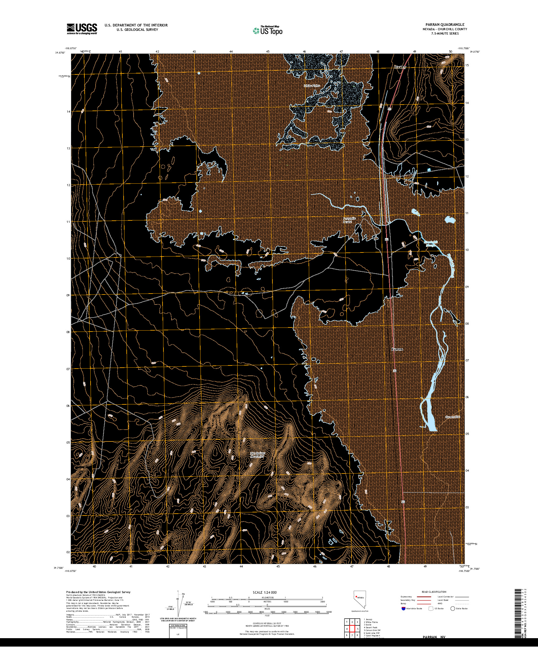 US TOPO 7.5-MINUTE MAP FOR PARRAN, NV