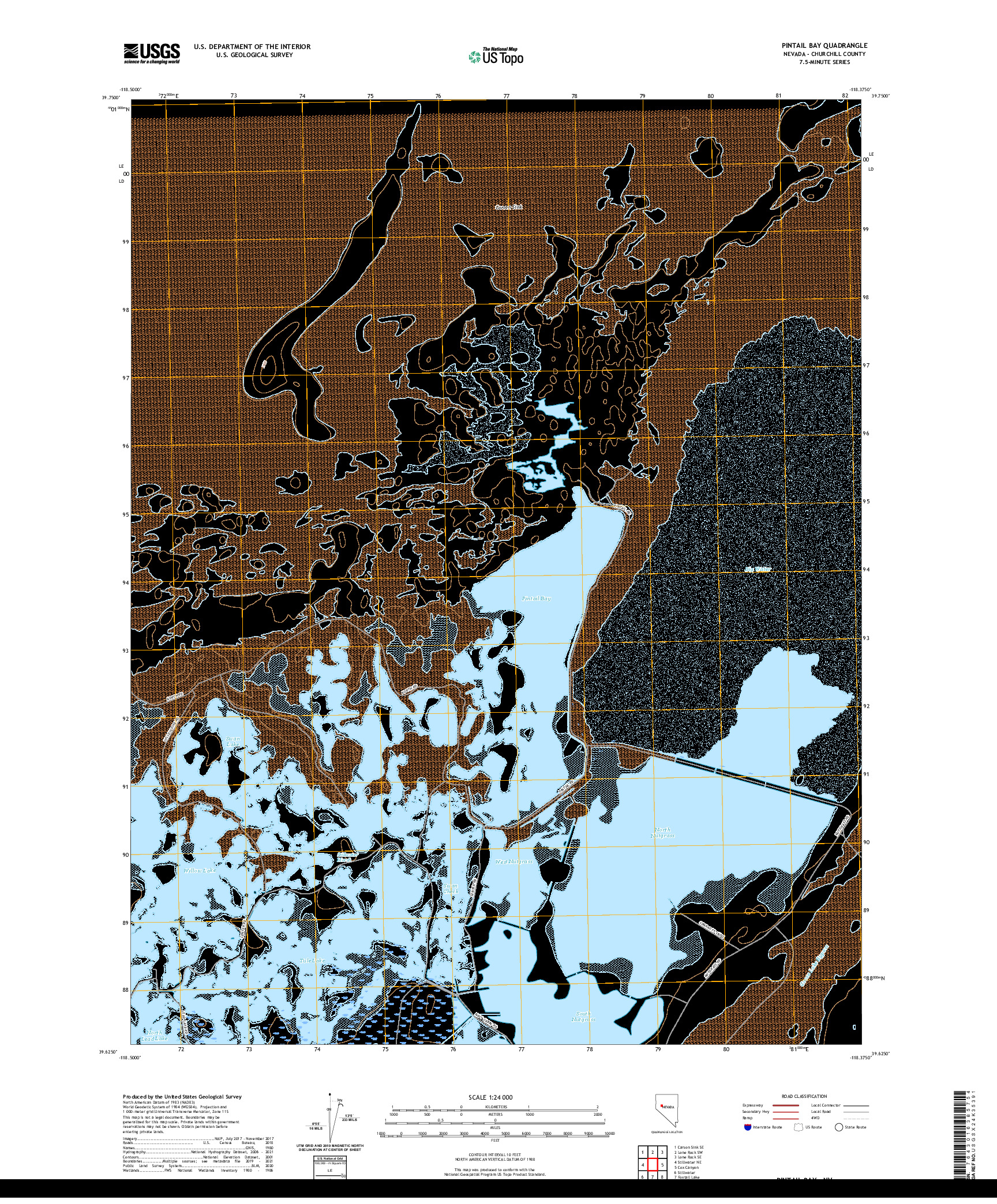 US TOPO 7.5-MINUTE MAP FOR PINTAIL BAY, NV