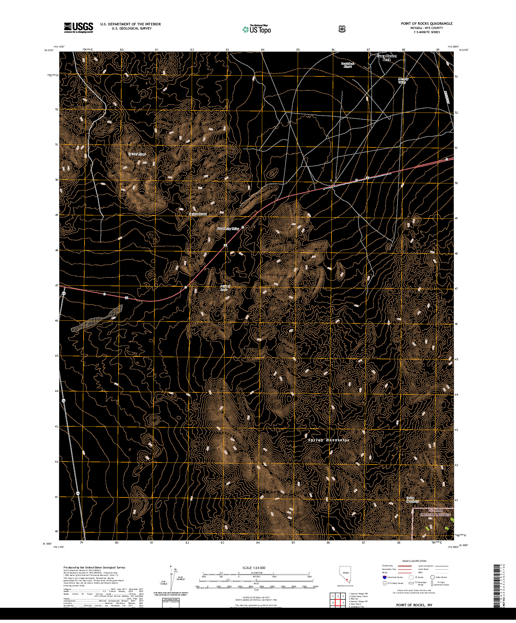 US TOPO 7.5-MINUTE MAP FOR POINT OF ROCKS, NV