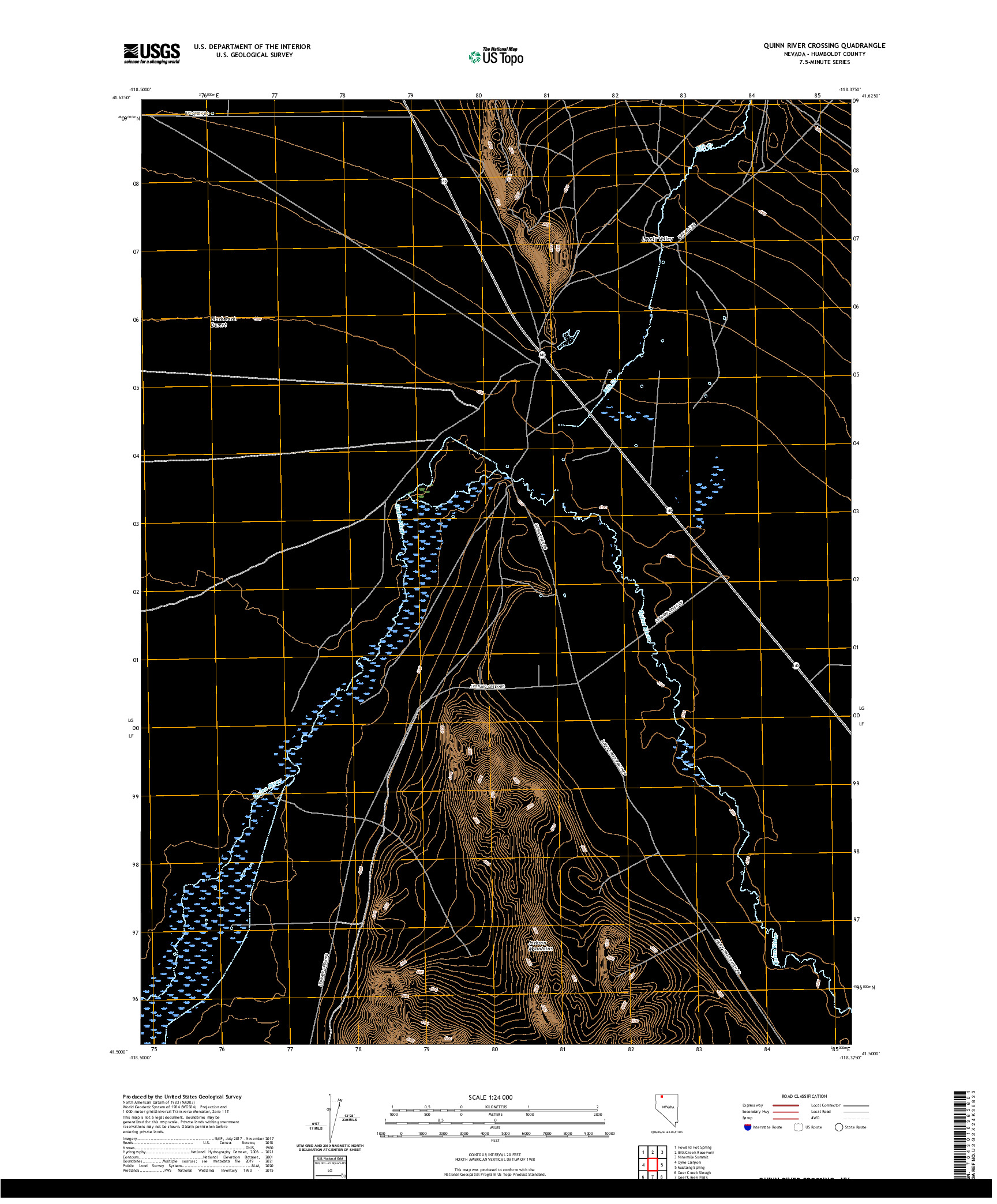 US TOPO 7.5-MINUTE MAP FOR QUINN RIVER CROSSING, NV