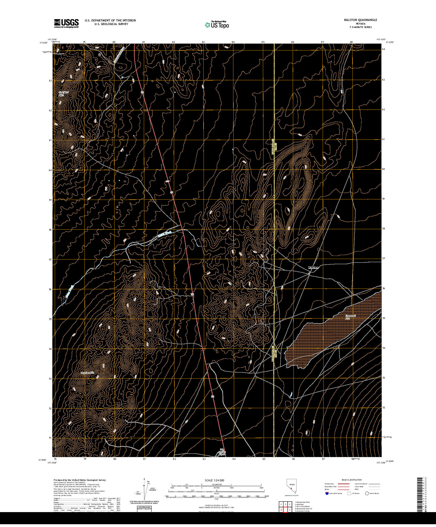 US TOPO 7.5-MINUTE MAP FOR RALSTON, NV