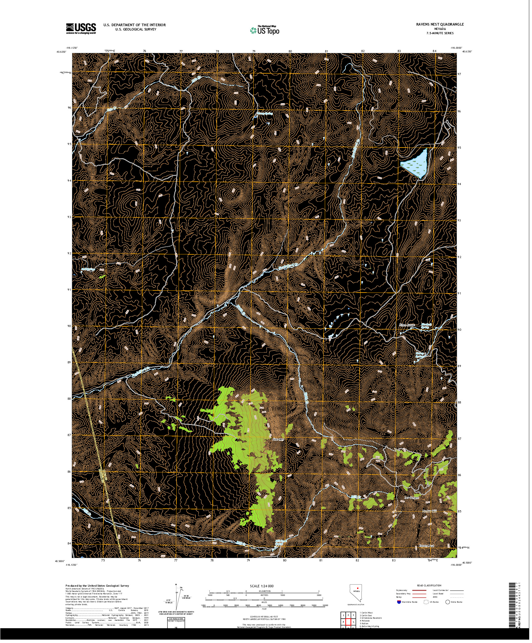 US TOPO 7.5-MINUTE MAP FOR RAVENS NEST, NV