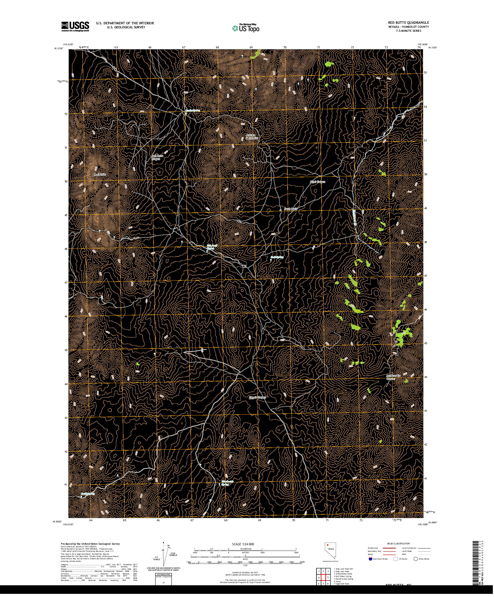 US TOPO 7.5-MINUTE MAP FOR RED BUTTE, NV