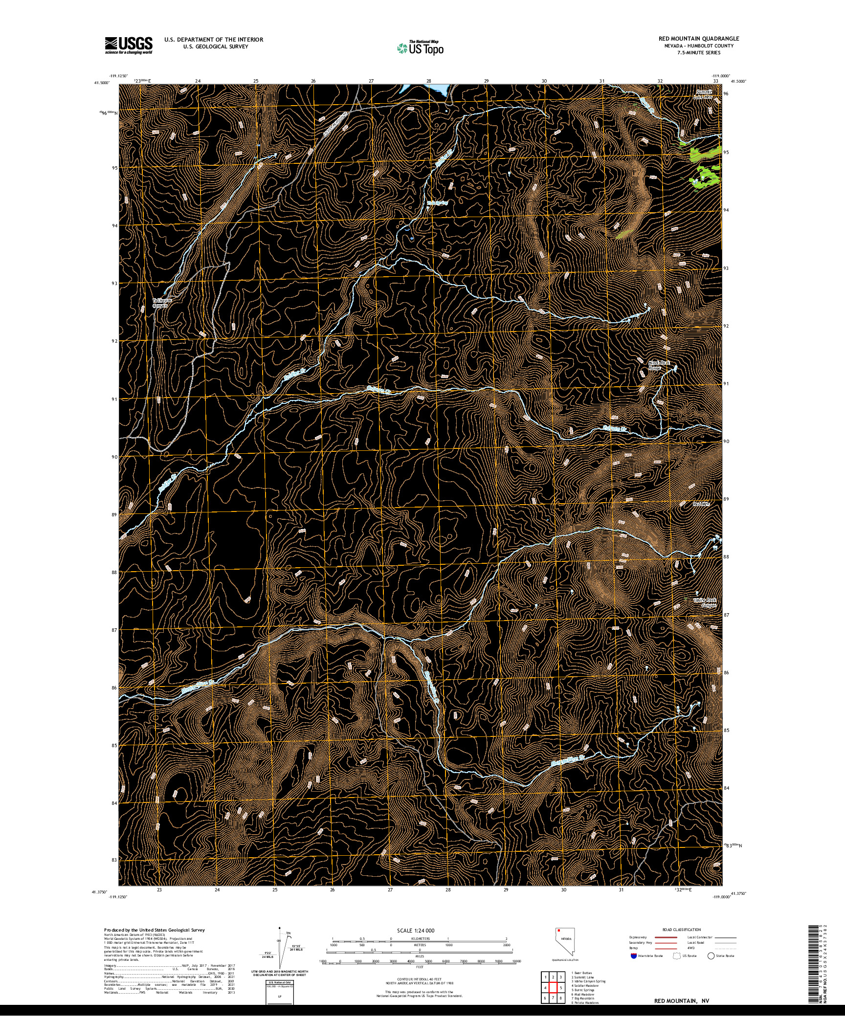 US TOPO 7.5-MINUTE MAP FOR RED MOUNTAIN, NV