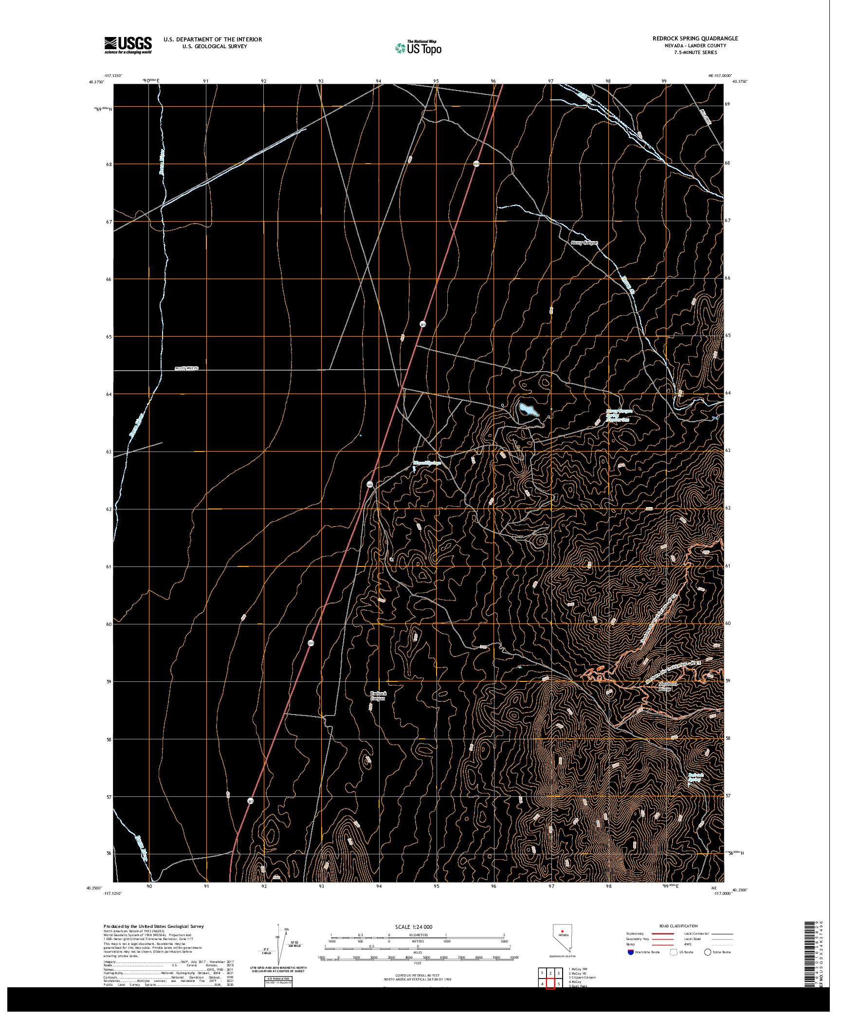 US TOPO 7.5-MINUTE MAP FOR REDROCK SPRING, NV