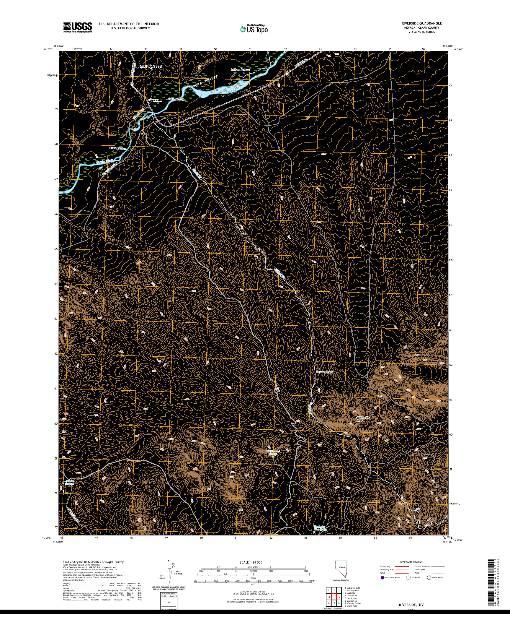 US TOPO 7.5-MINUTE MAP FOR RIVERSIDE, NV