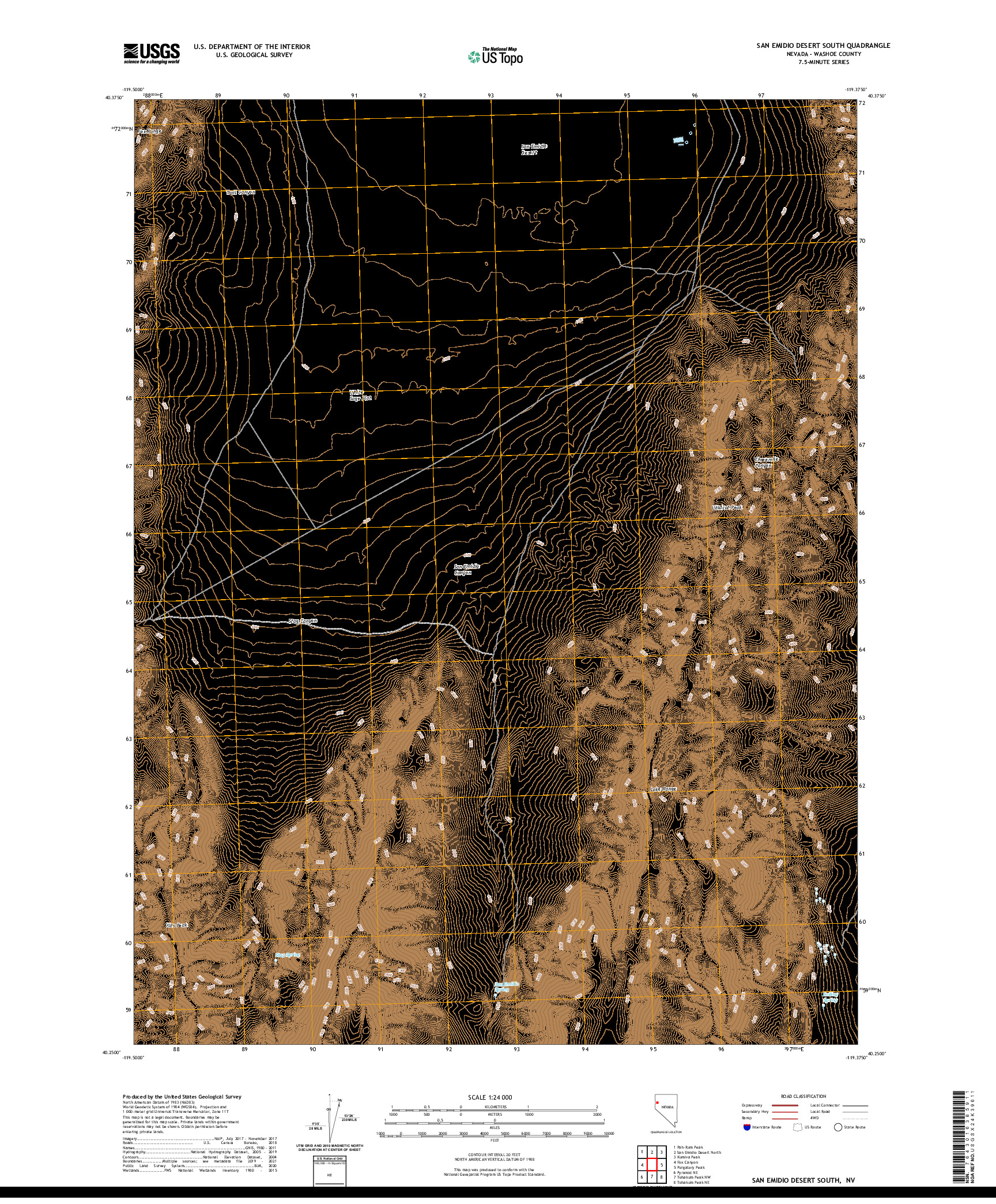 US TOPO 7.5-MINUTE MAP FOR SAN EMIDIO DESERT SOUTH, NV