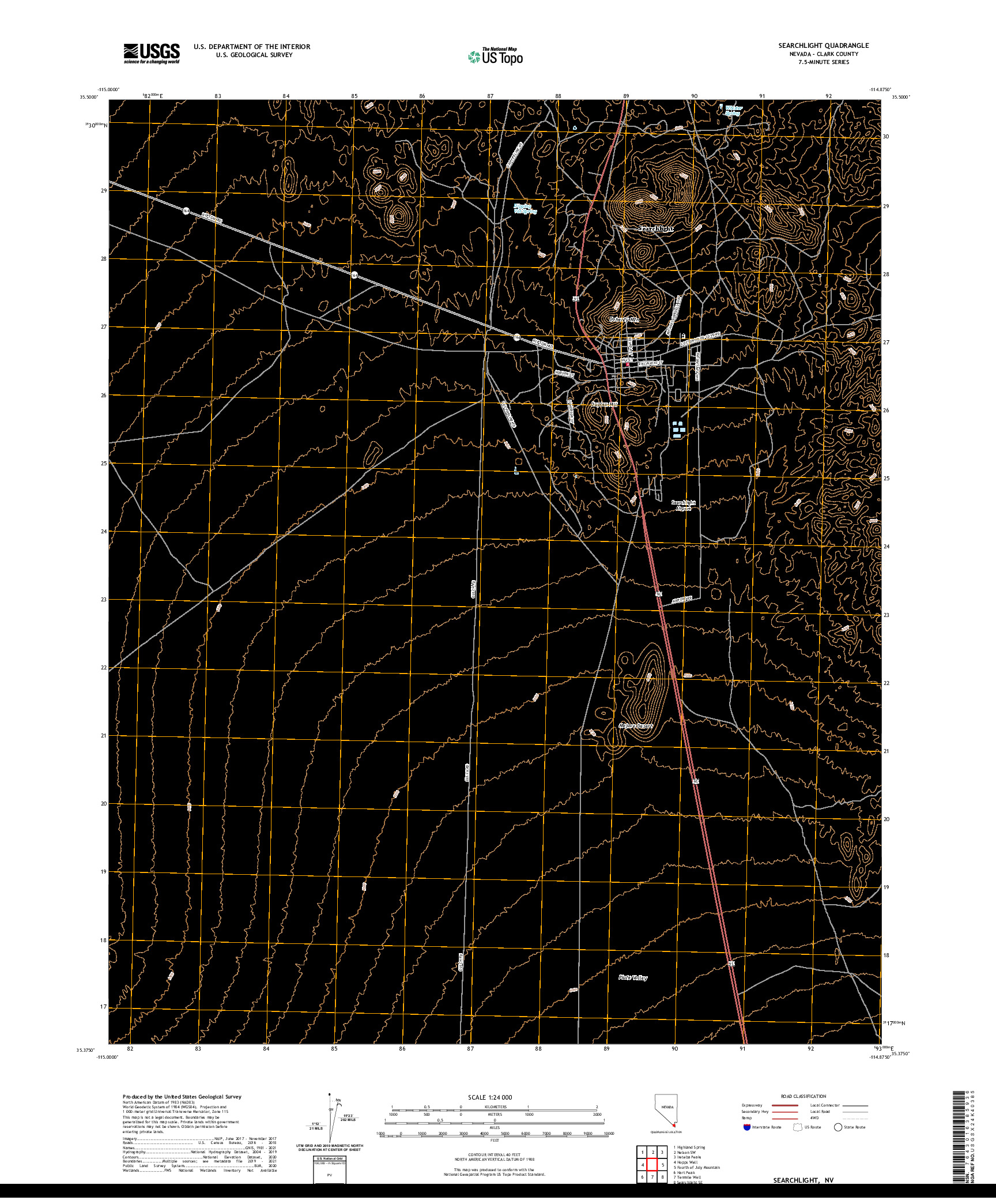 US TOPO 7.5-MINUTE MAP FOR SEARCHLIGHT, NV