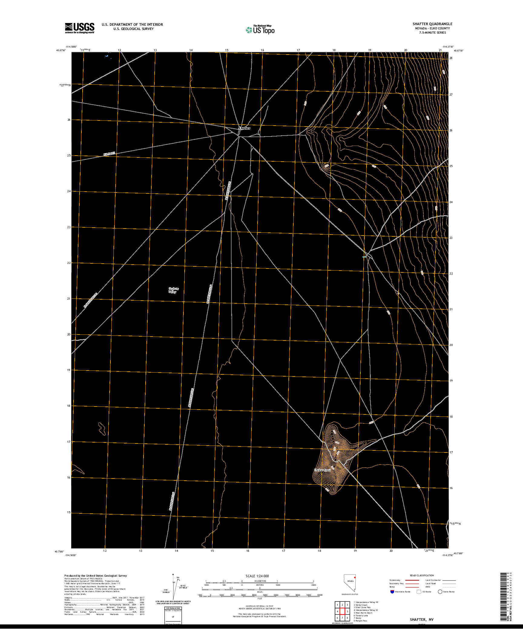 US TOPO 7.5-MINUTE MAP FOR SHAFTER, NV