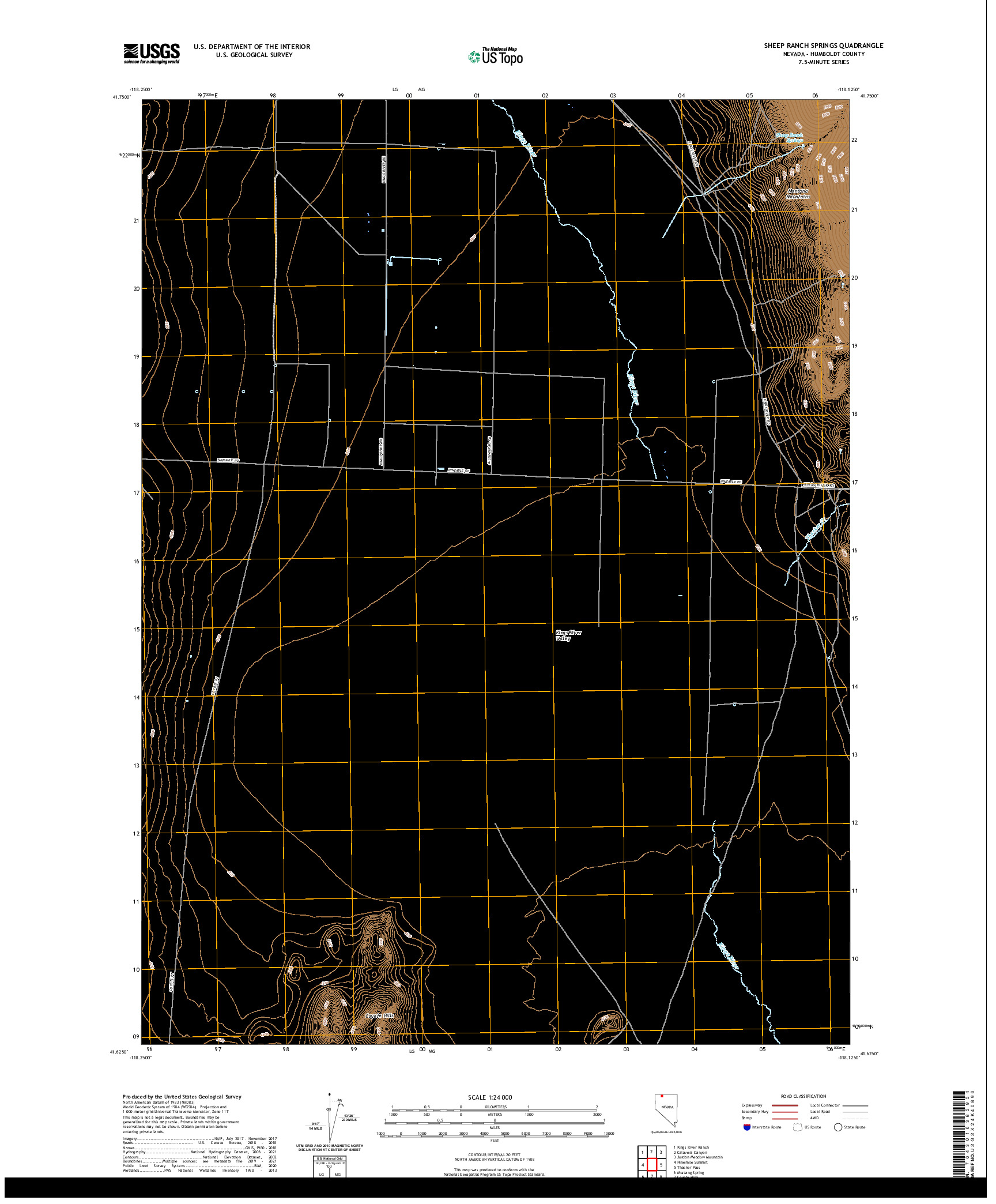 US TOPO 7.5-MINUTE MAP FOR SHEEP RANCH SPRINGS, NV