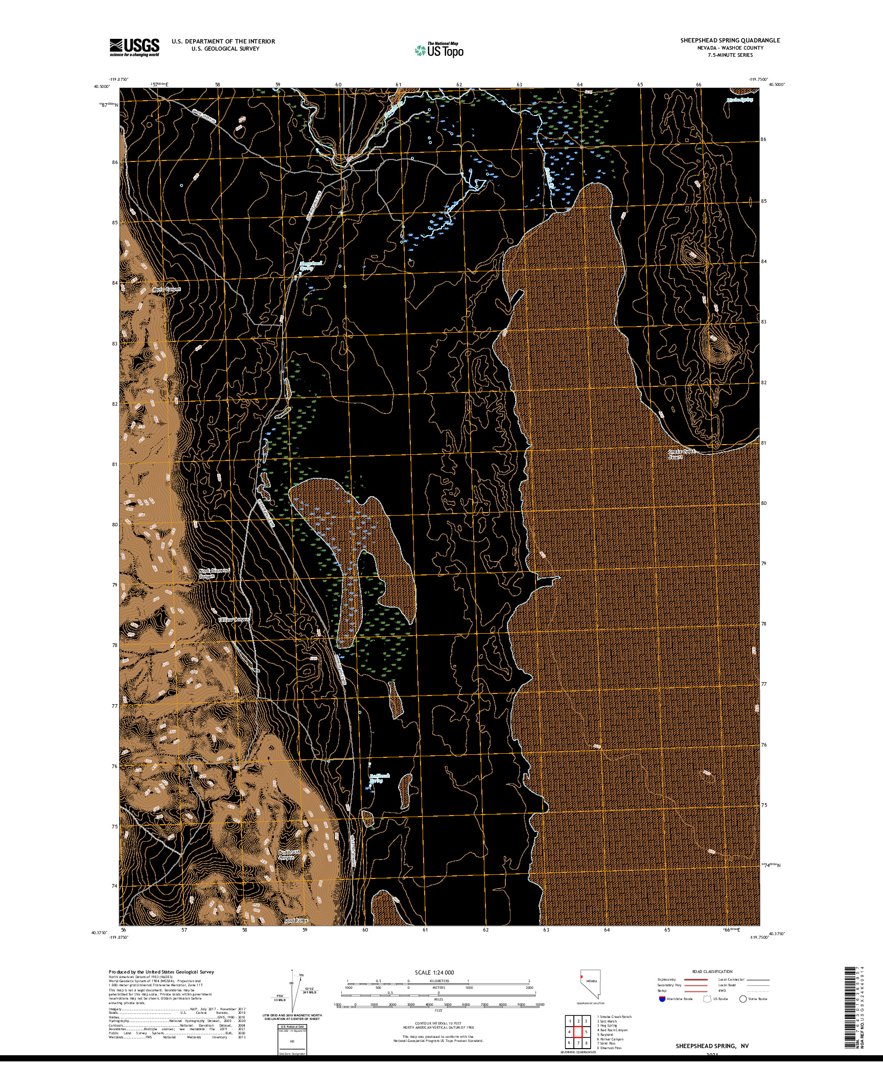 US TOPO 7.5-MINUTE MAP FOR SHEEPSHEAD SPRING, NV