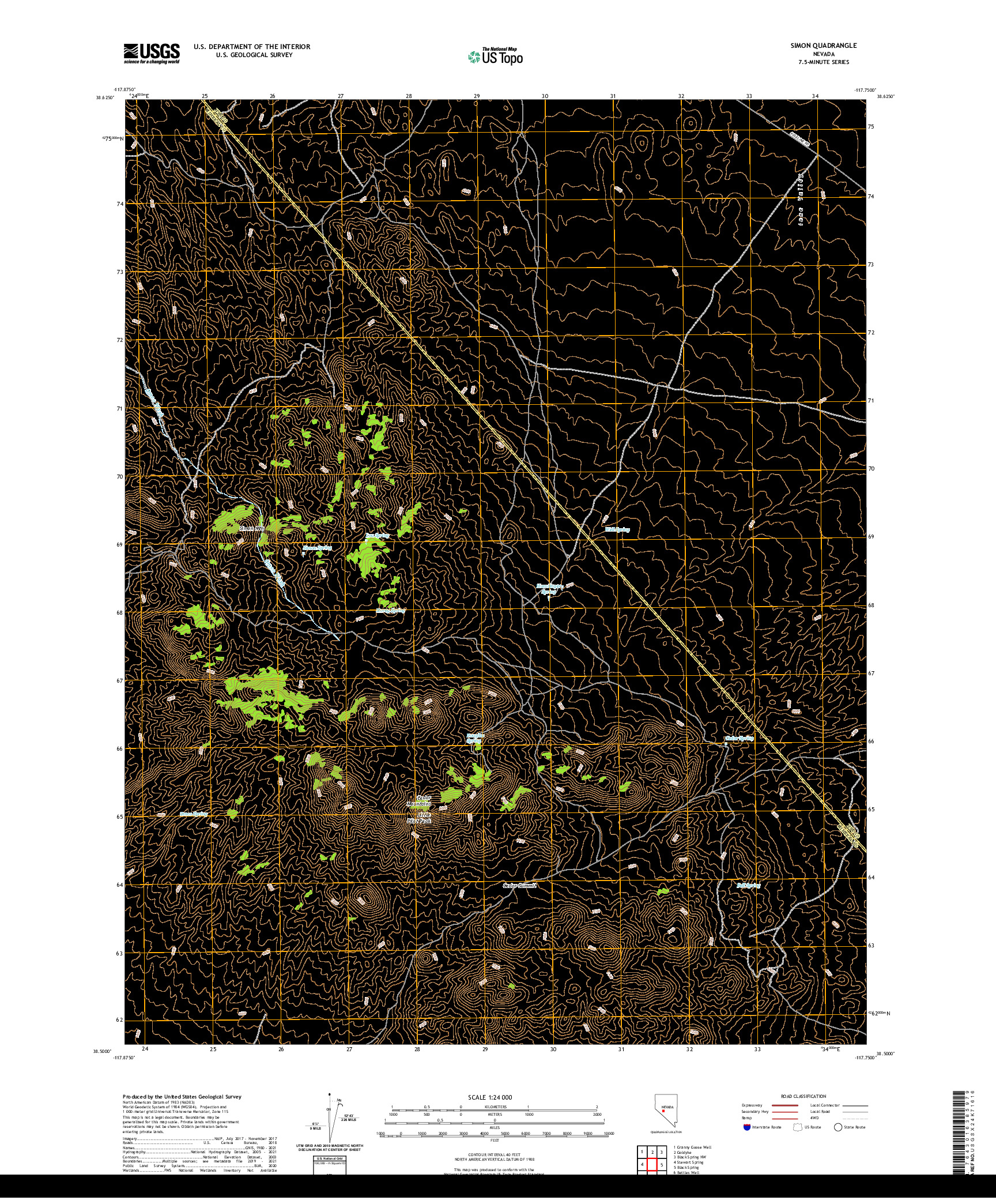 US TOPO 7.5-MINUTE MAP FOR SIMON, NV