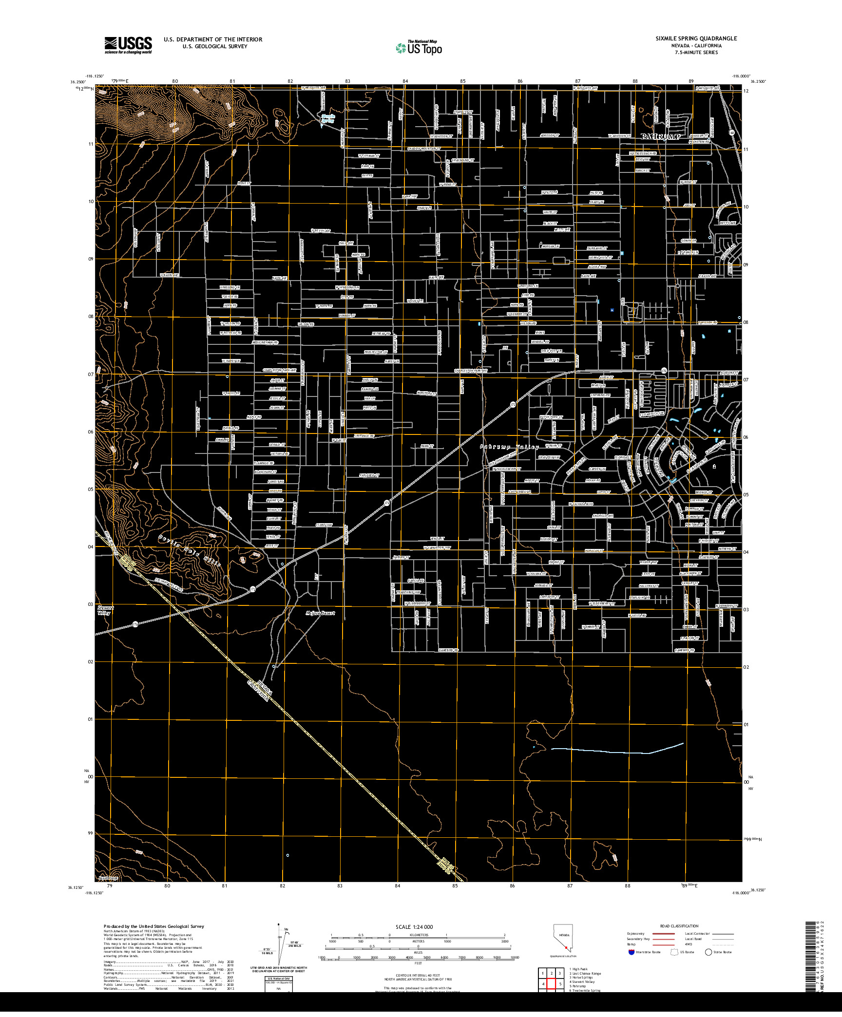 US TOPO 7.5-MINUTE MAP FOR SIXMILE SPRING, NV,CA