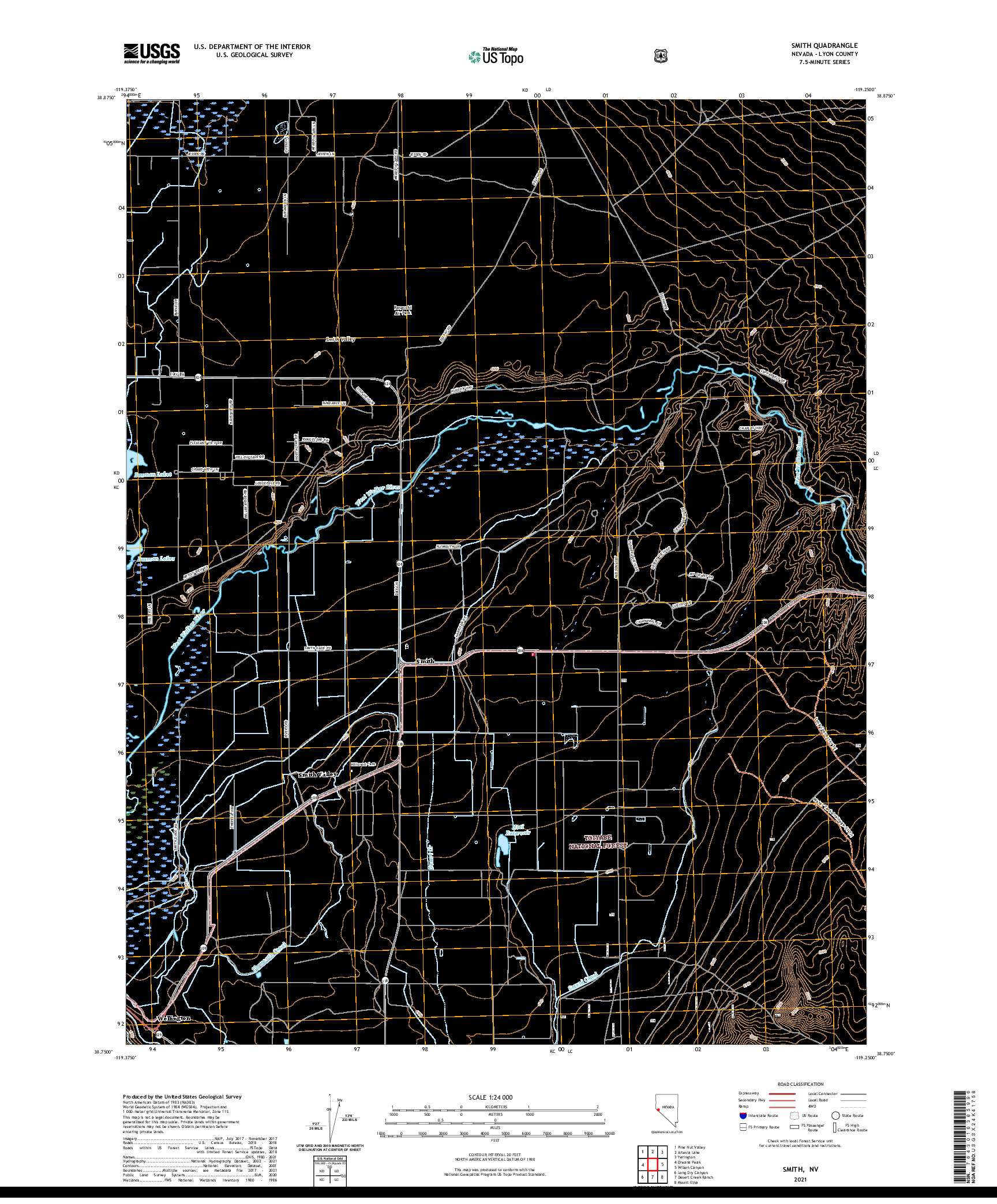 US TOPO 7.5-MINUTE MAP FOR SMITH, NV