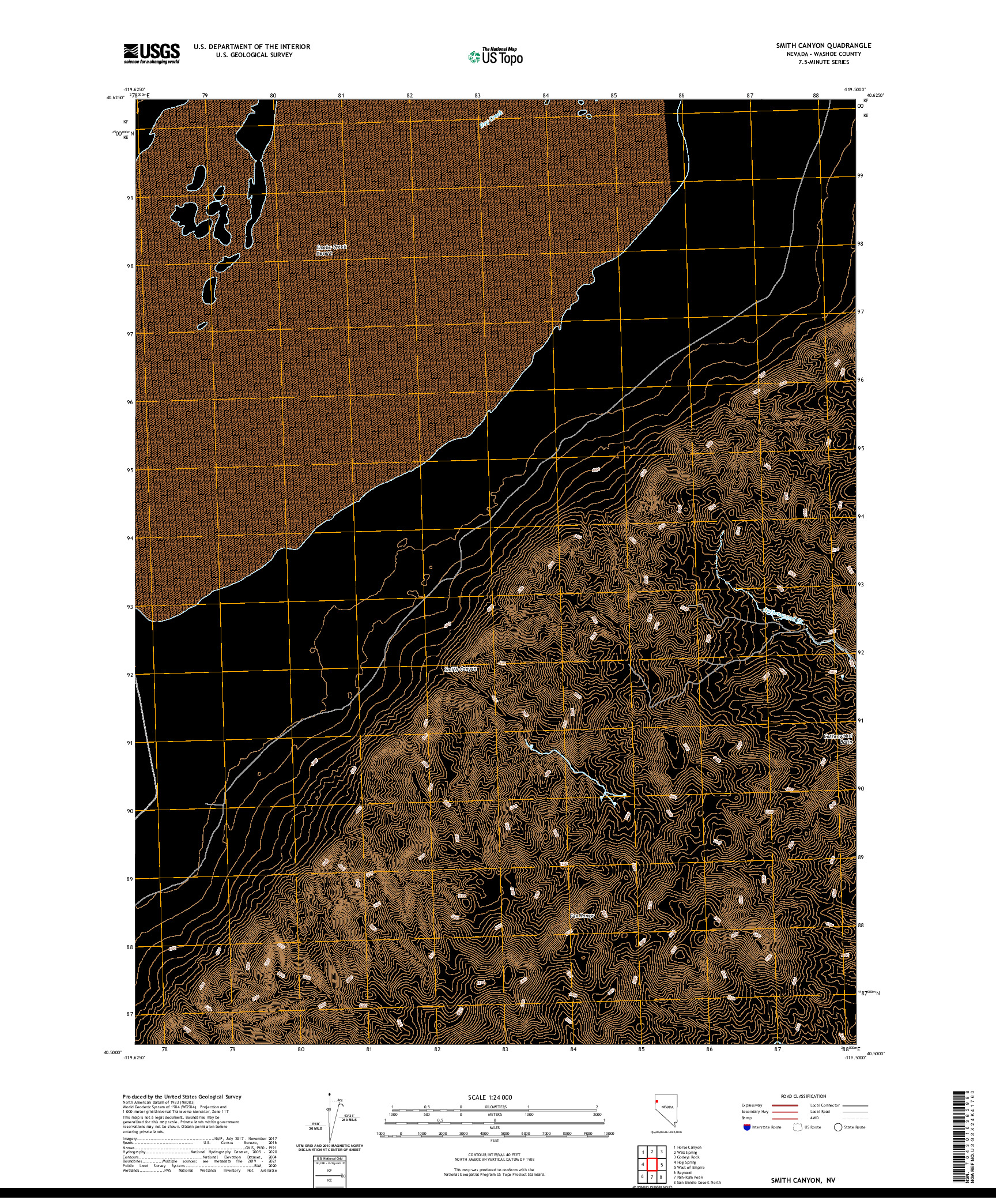 US TOPO 7.5-MINUTE MAP FOR SMITH CANYON, NV