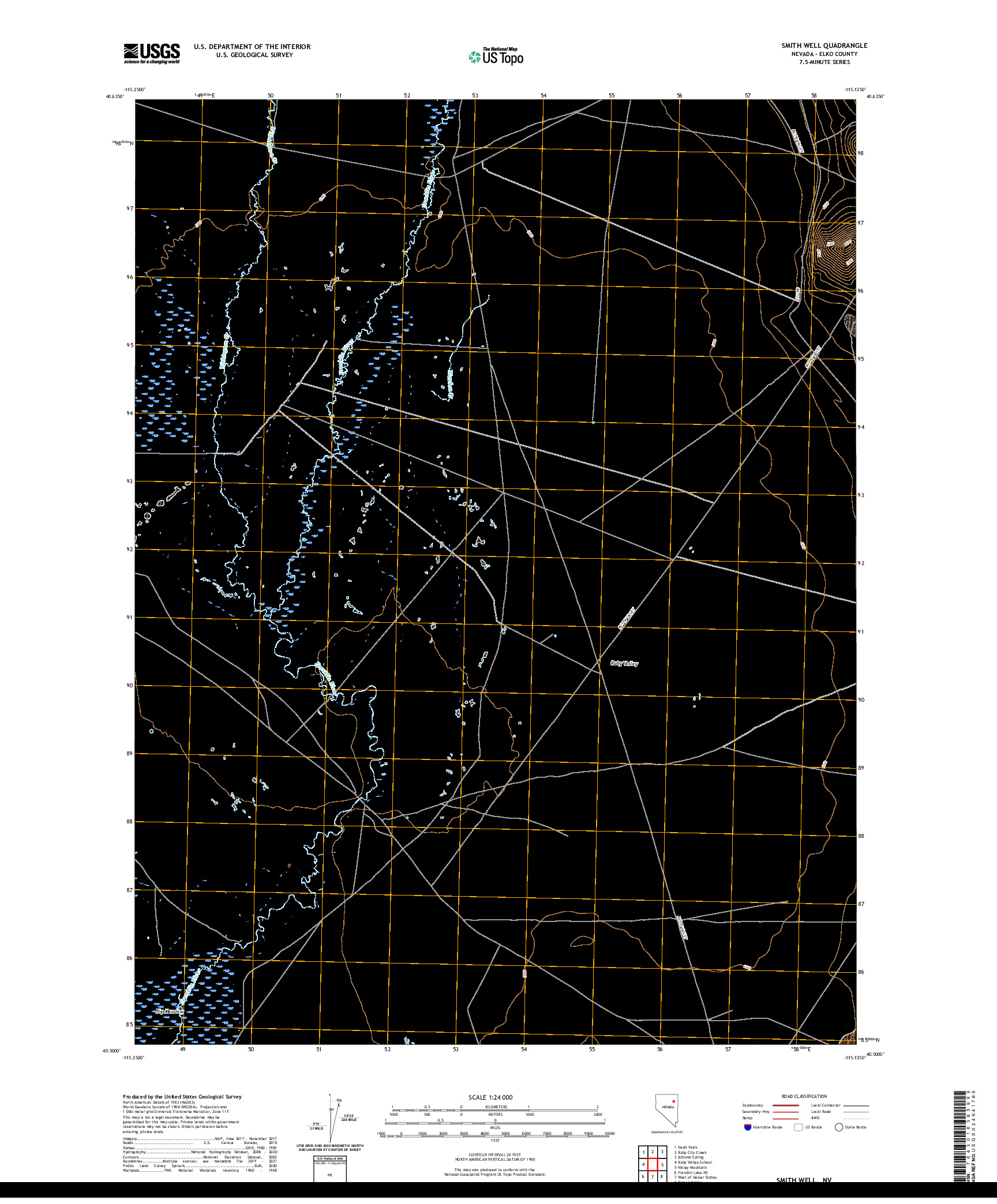 US TOPO 7.5-MINUTE MAP FOR SMITH WELL, NV