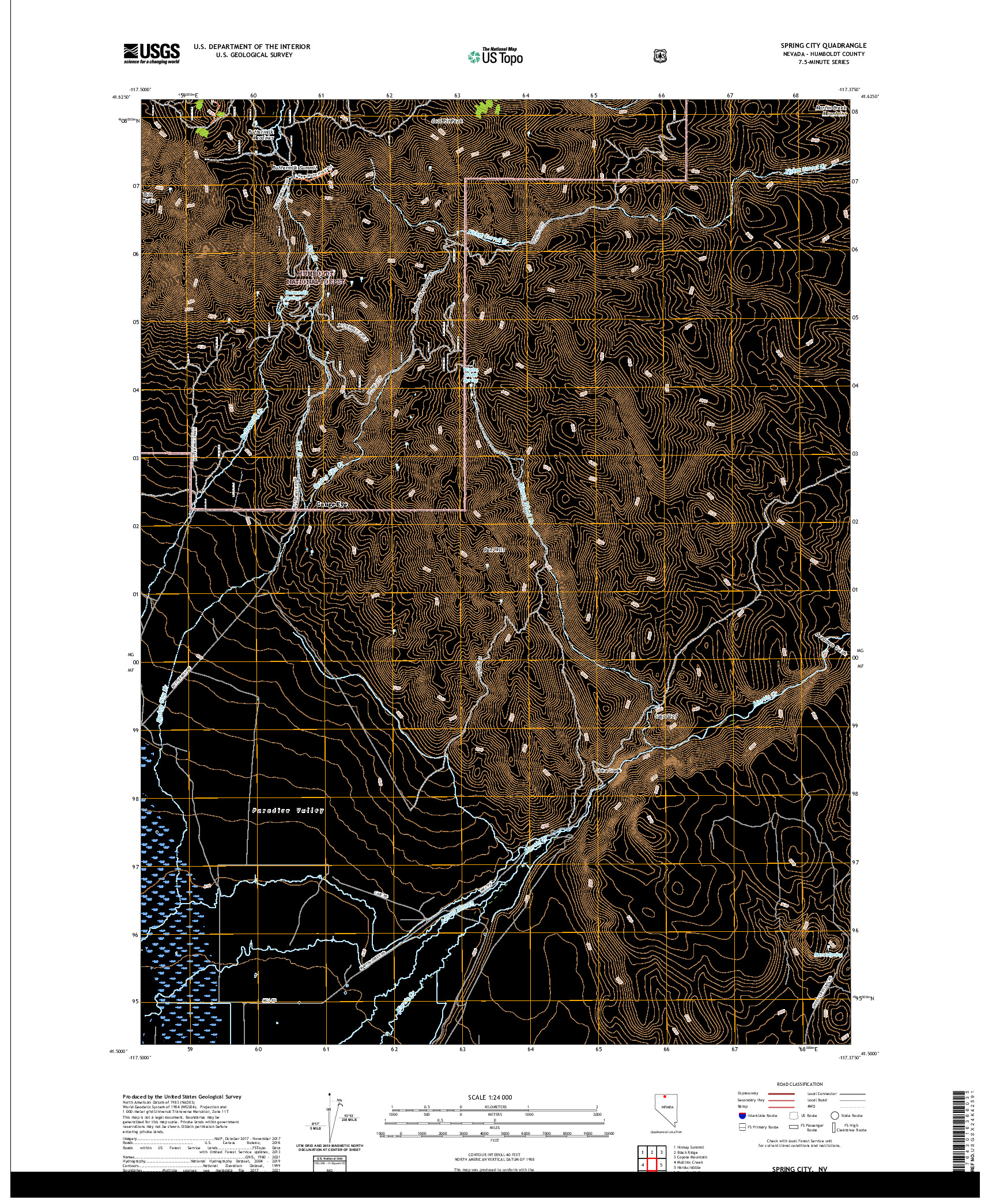 US TOPO 7.5-MINUTE MAP FOR SPRING CITY, NV