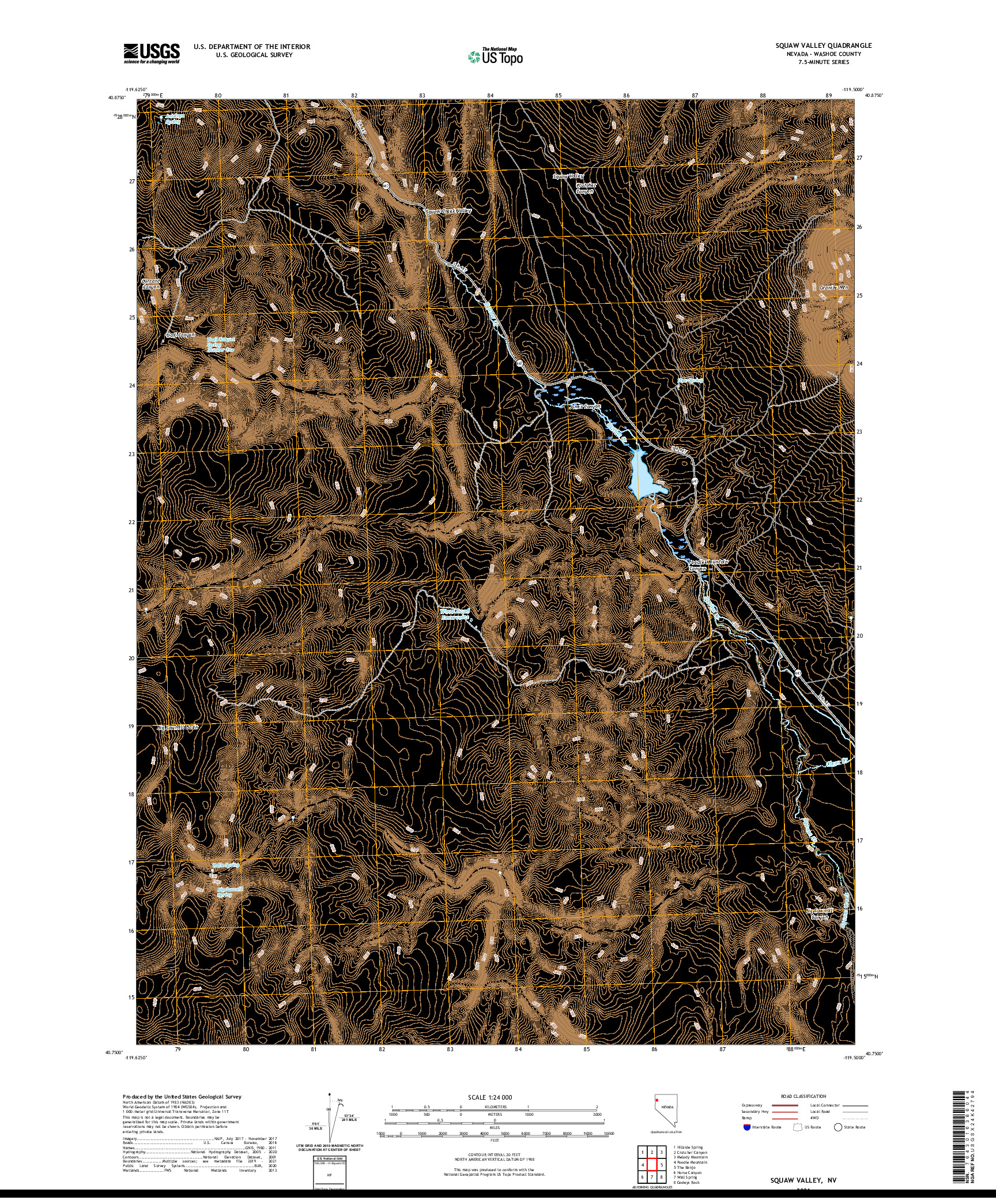 US TOPO 7.5-MINUTE MAP FOR SQUAW VALLEY, NV
