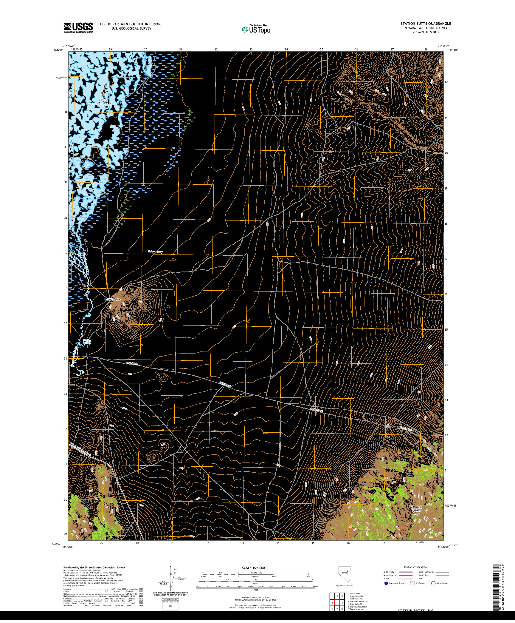 US TOPO 7.5-MINUTE MAP FOR STATION BUTTE, NV