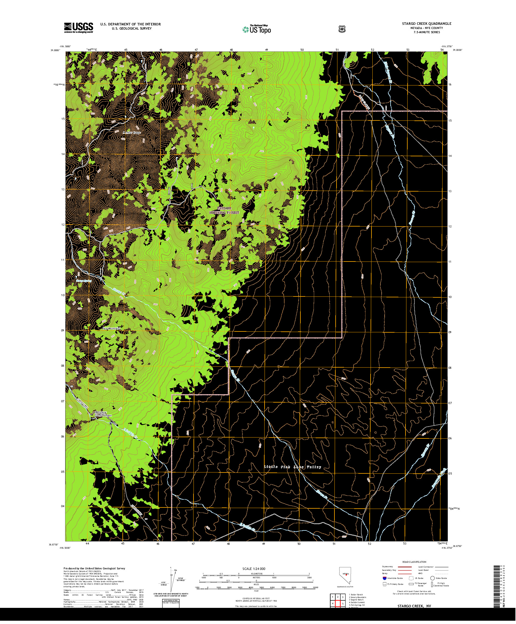 US TOPO 7.5-MINUTE MAP FOR STARGO CREEK, NV