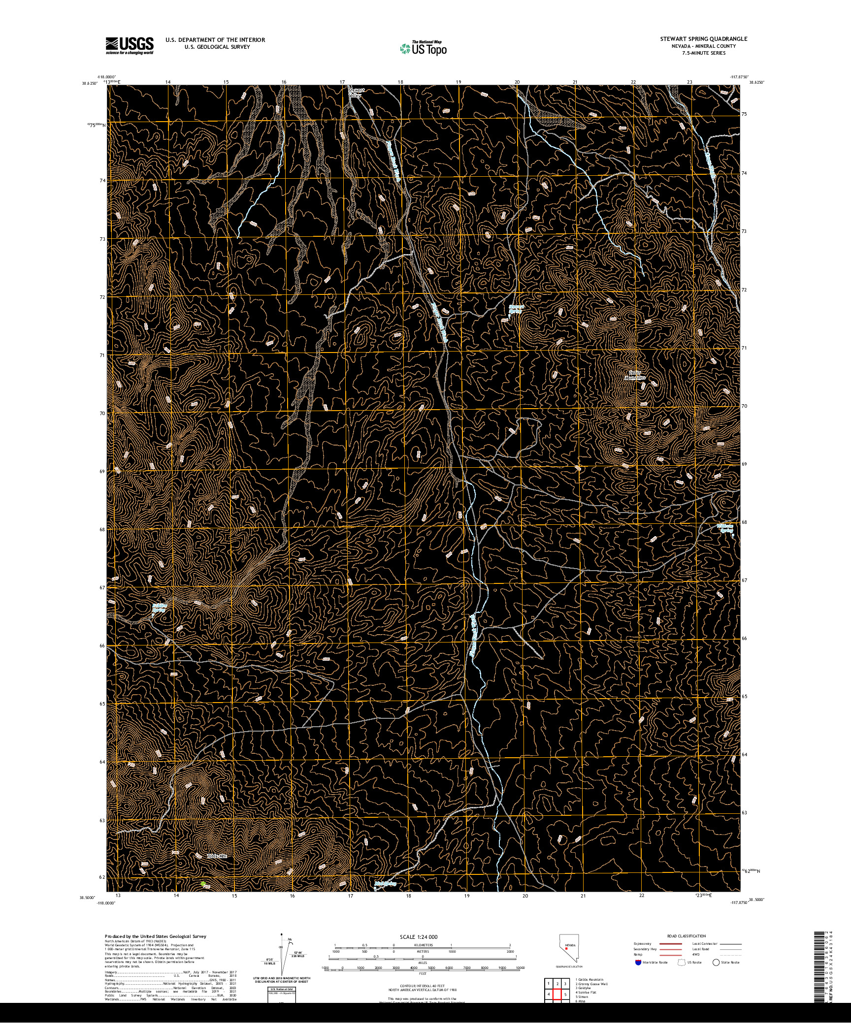 US TOPO 7.5-MINUTE MAP FOR STEWART SPRING, NV