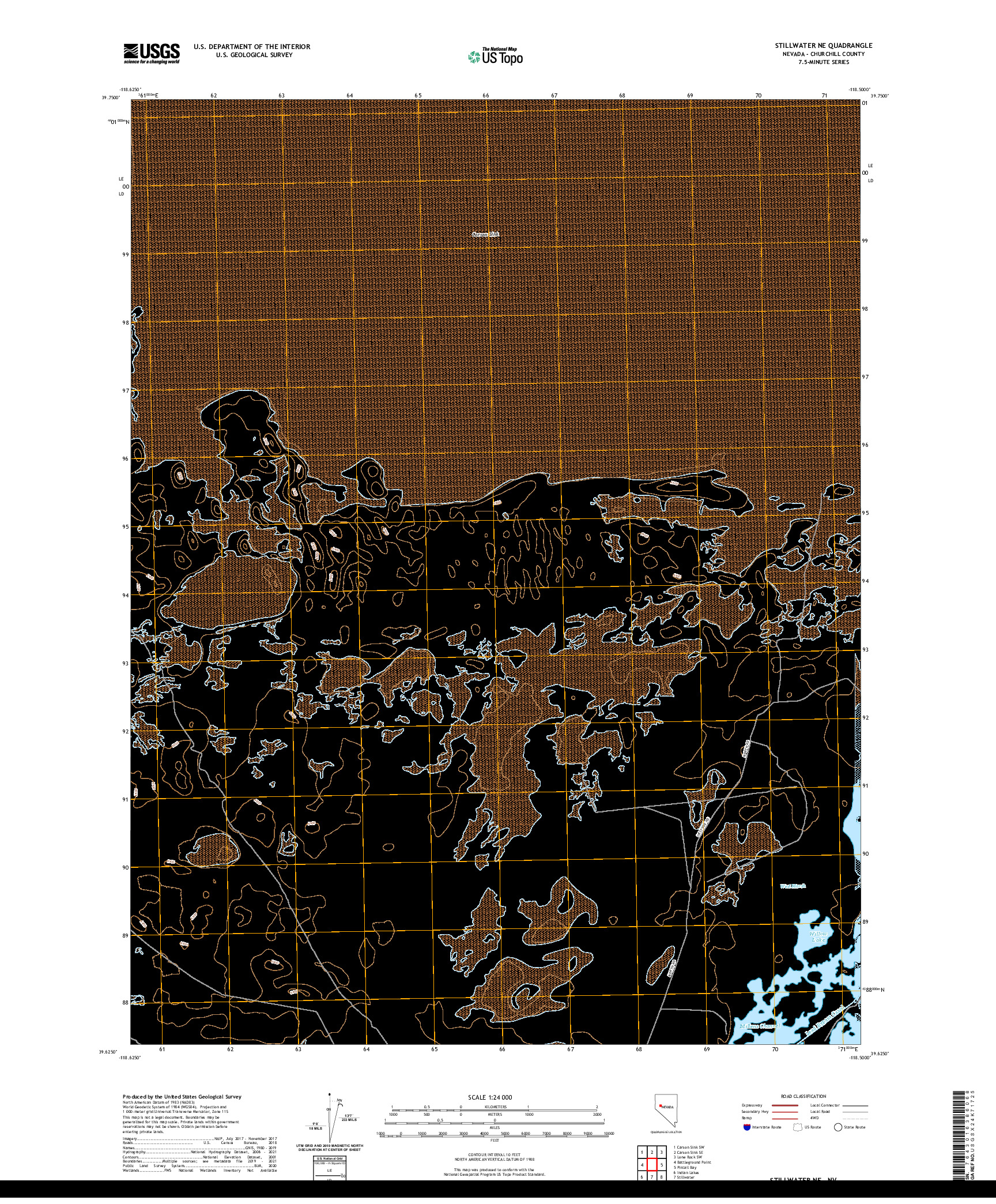 US TOPO 7.5-MINUTE MAP FOR STILLWATER NE, NV